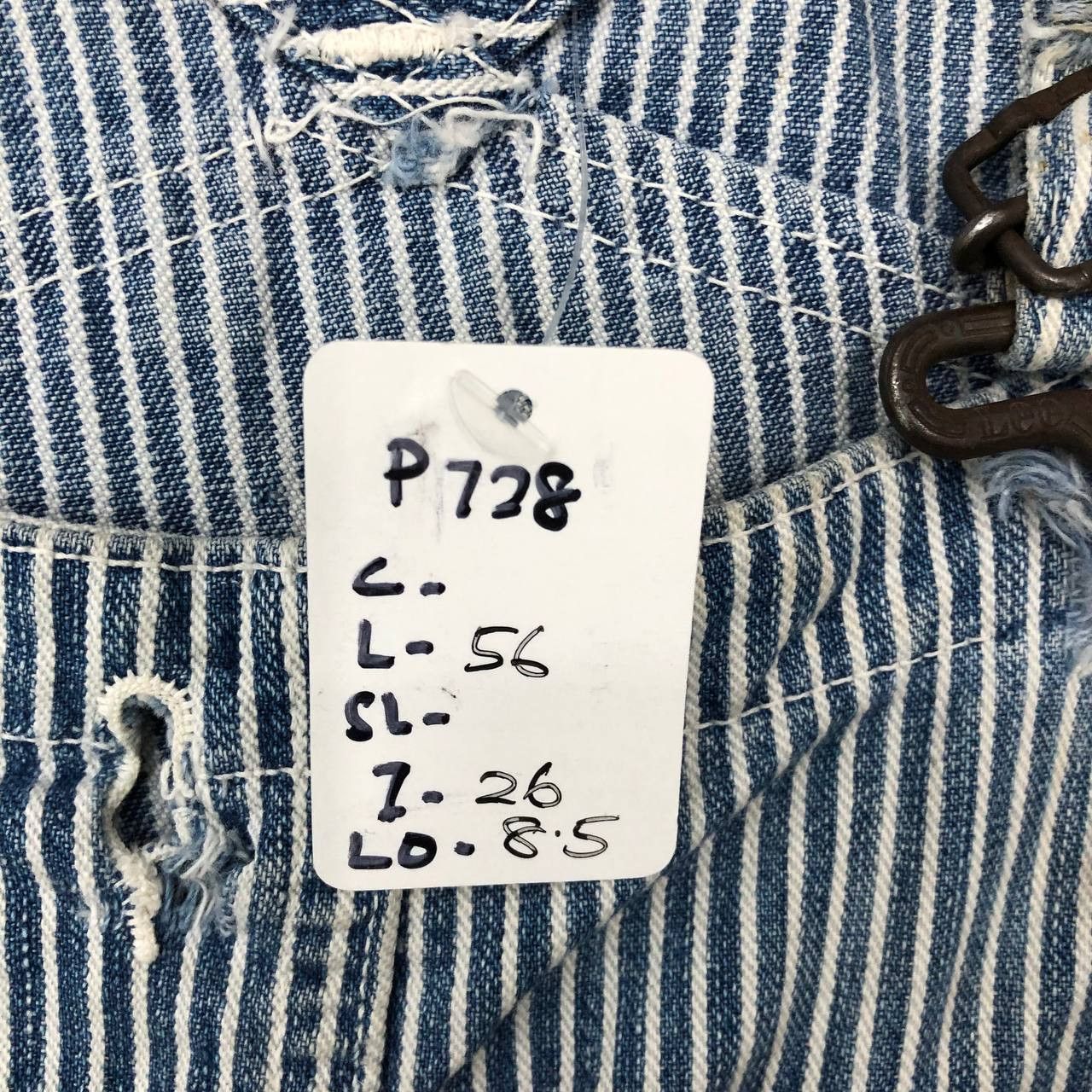 Lee × Vintage P728 VTG LEE ICONIC HICKORY STRIPRED RIPPED COVERALLS Size US 36 / EU 52 - 12 Thumbnail