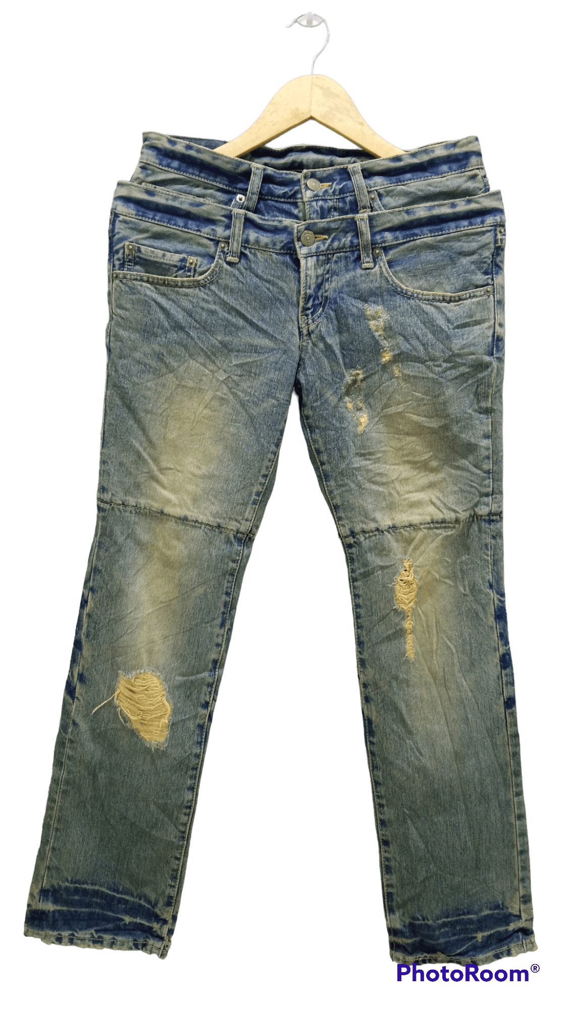 Japanese Brand × PPFM × Vintage 🔥🔥PPFM Double Waist Patchwork Jeans Denim Size US 31 - 1 Thumbnail