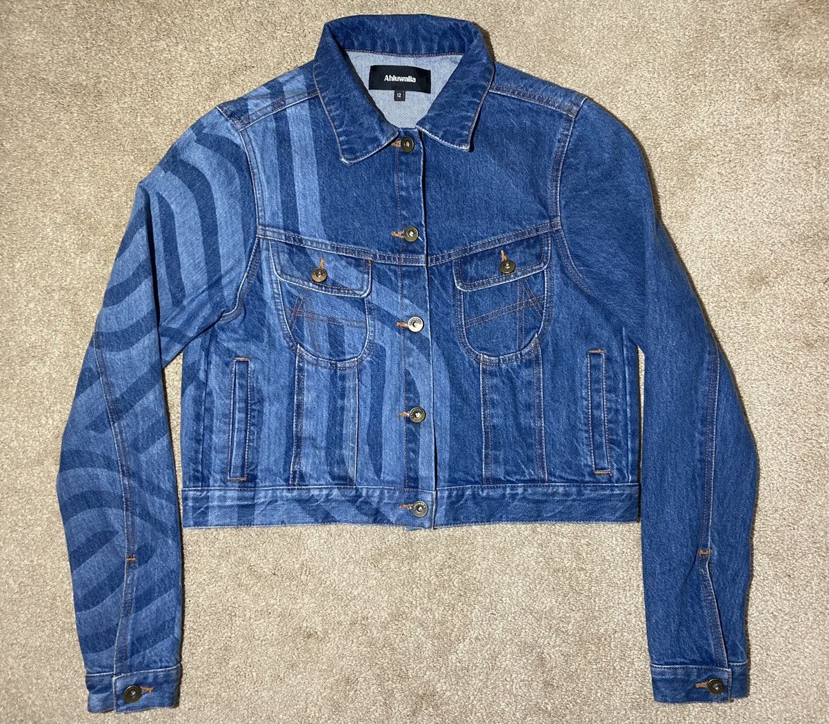 Ahluwalia SS23 Ahluwalia Denim Jacket Dyed Pattern Blue 12 XL 2023 Size XL / US 12-14 / IT 48-50 - 1 Thumbnail