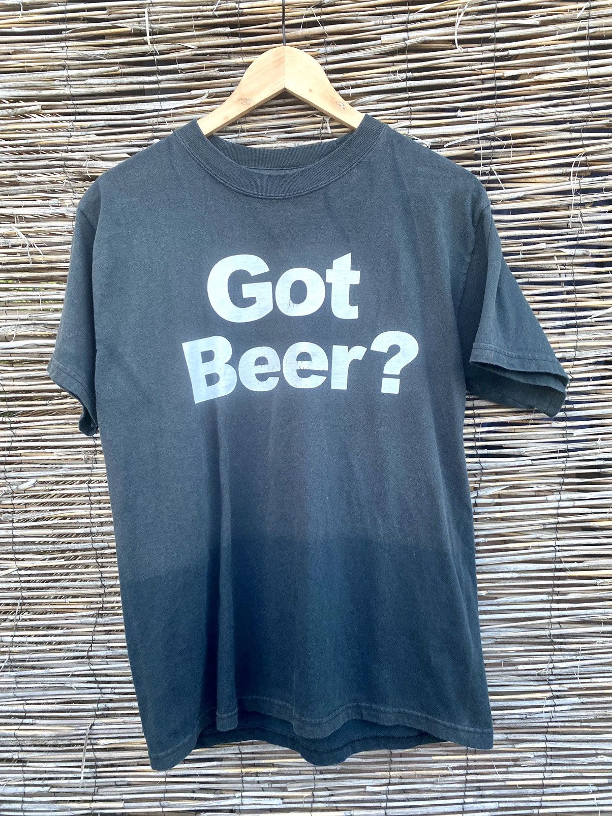 image of Hanes x Vintage Got Beer? T-Shirt in Black, Men's (Size XL)