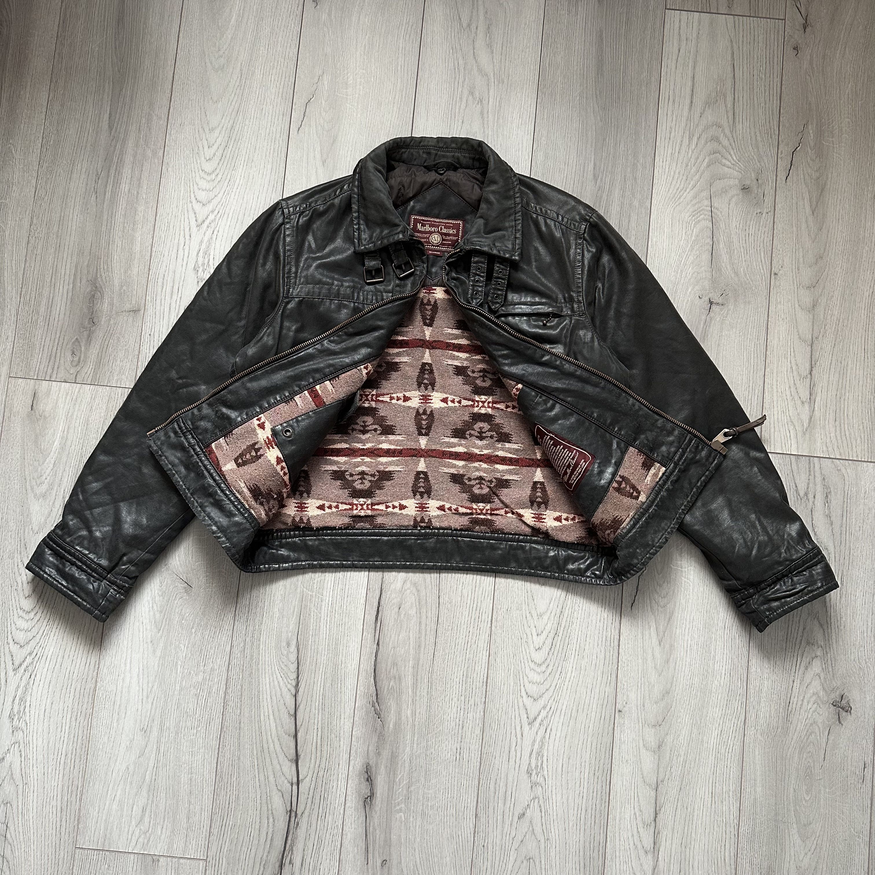 Marlboro Classics Vintage Aviator Leather Jacket