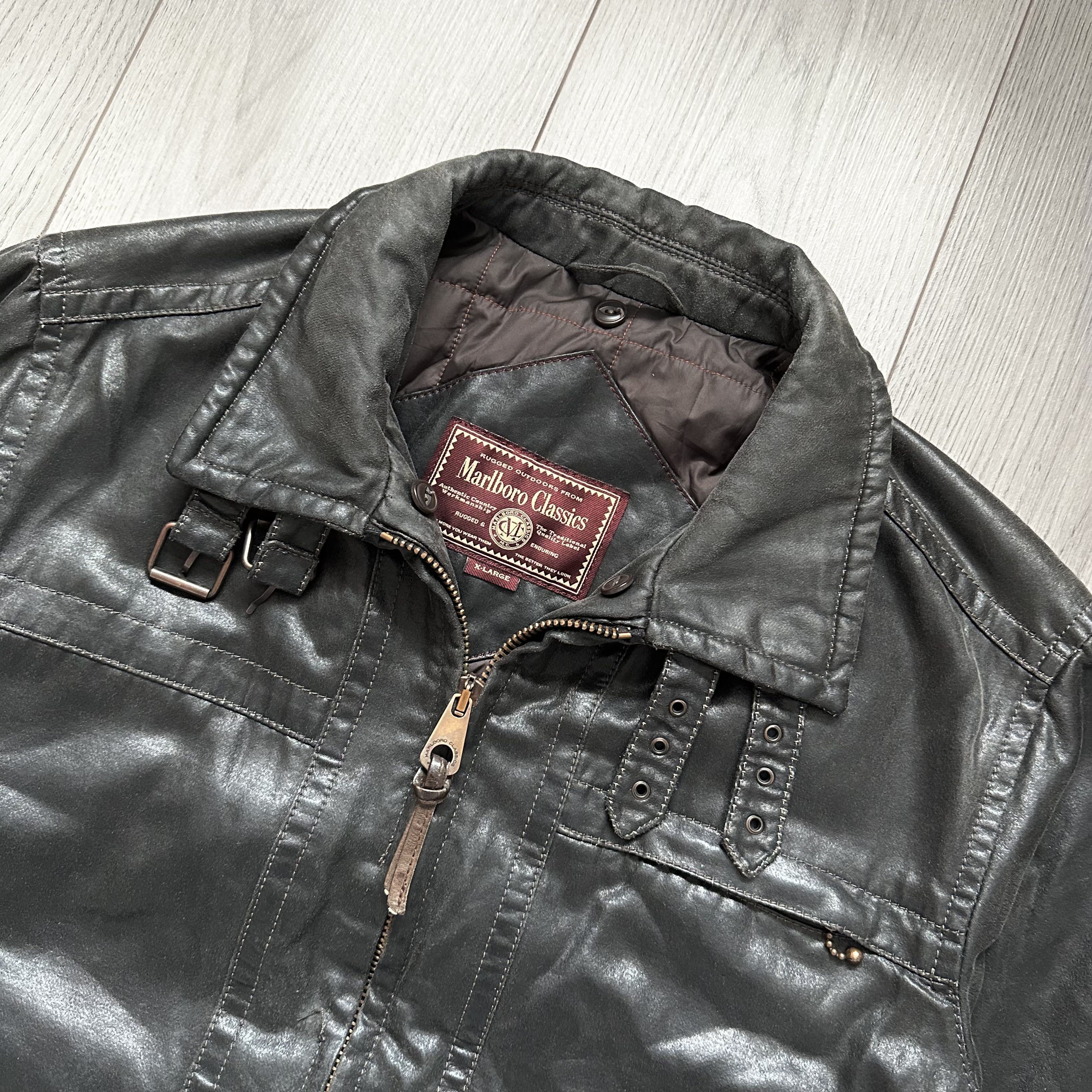 Marlboro Classics Vintage Aviator Leather Jacket