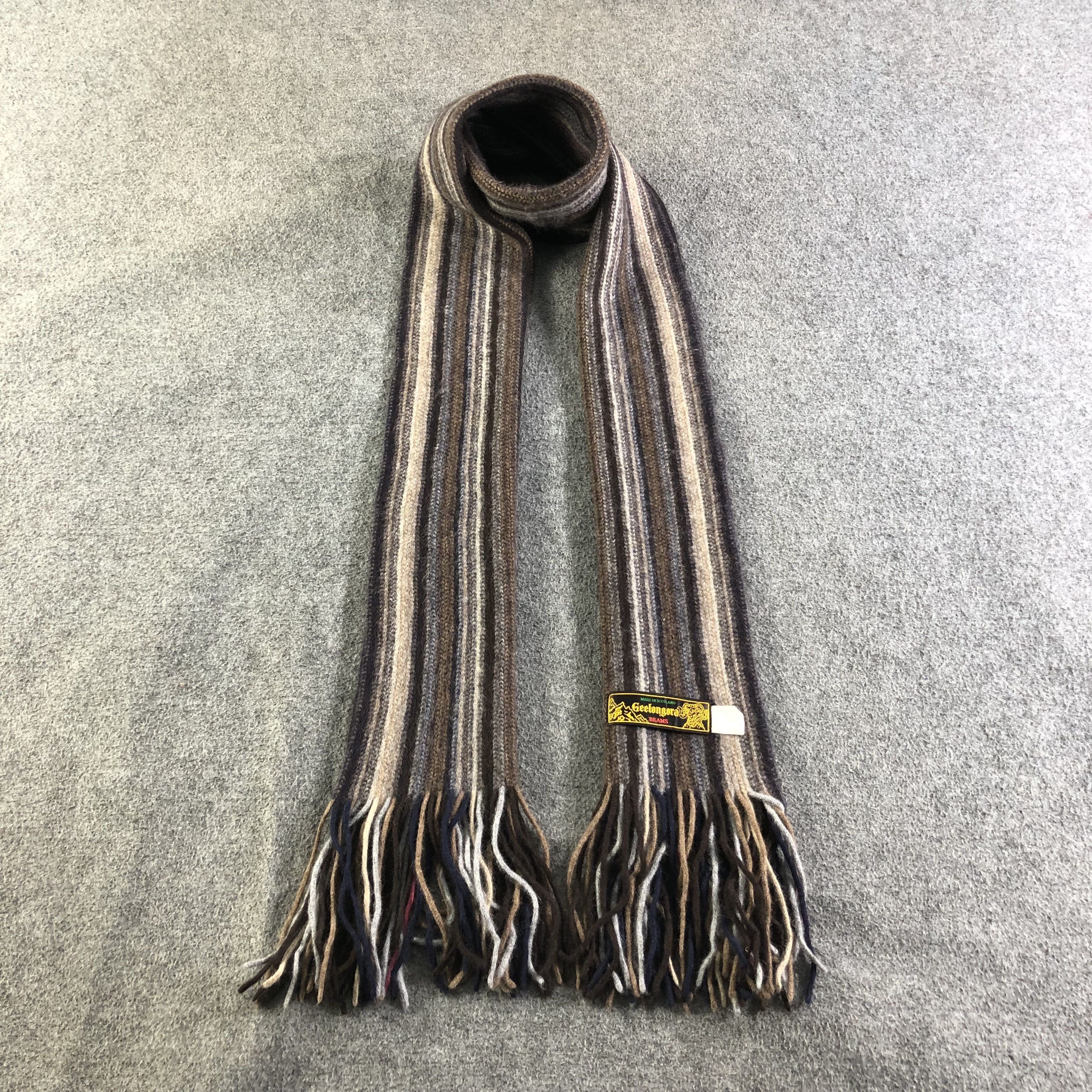 Vintage Beams Striped Knit Wool/Angora Scarf Muffler V2026 | Grailed