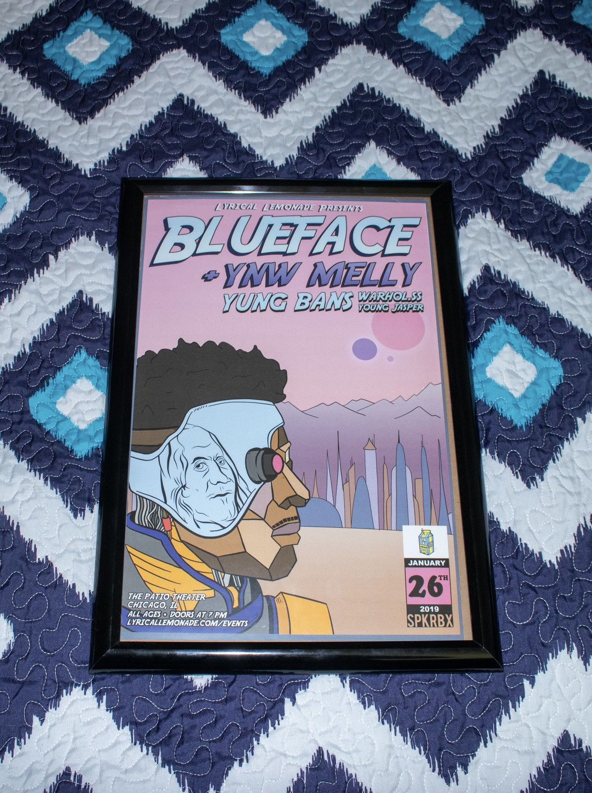 image of Lyrical Lemonade Presents Blueface + Etc. Poster in Black, Men's