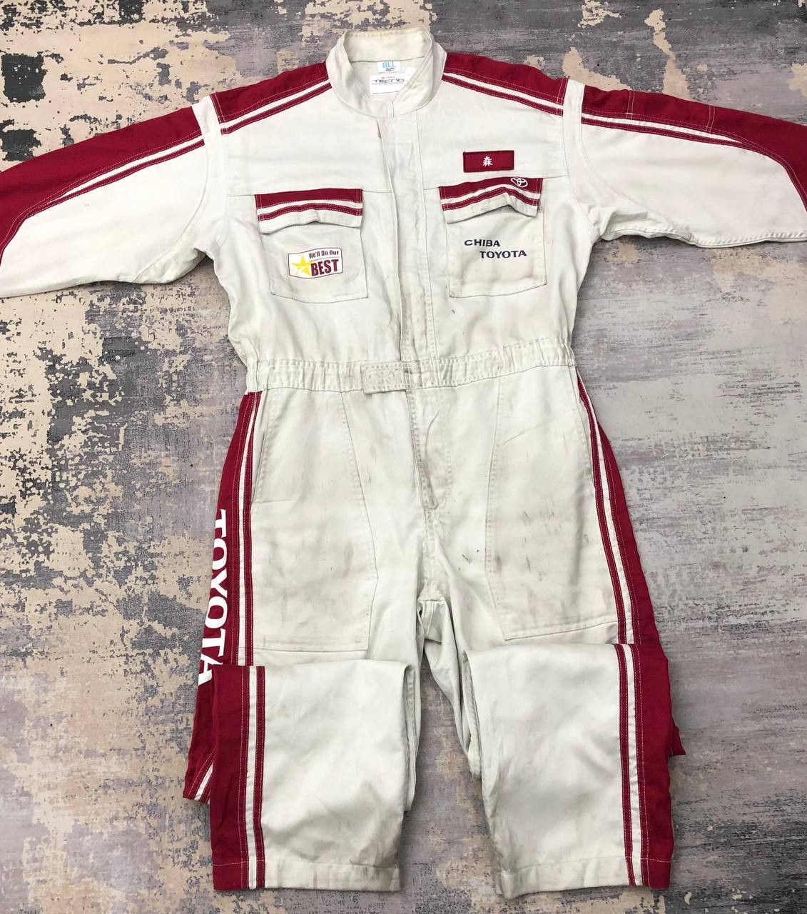Japanese Brand P745 TOYOTA TECHNO x 3 MONKEY DISTRESSED UNIFORM COVERALLS Size US XL / EU 56 / 4 - 1 Thumbnail