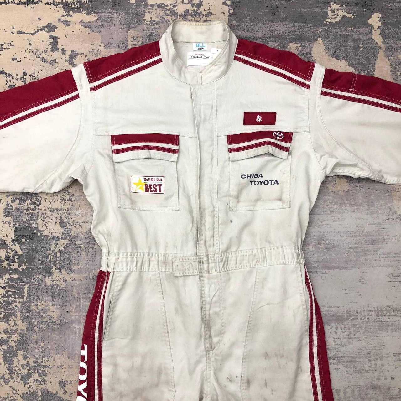 Japanese Brand P745 TOYOTA TECHNO x 3 MONKEY DISTRESSED UNIFORM COVERALLS Size US XL / EU 56 / 4 - 4 Thumbnail
