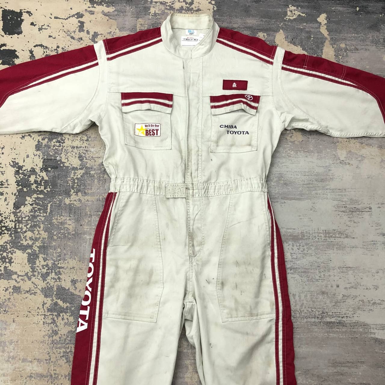 Japanese Brand P745 TOYOTA TECHNO x 3 MONKEY DISTRESSED UNIFORM COVERALLS Size US XL / EU 56 / 4 - 2 Thumbnail