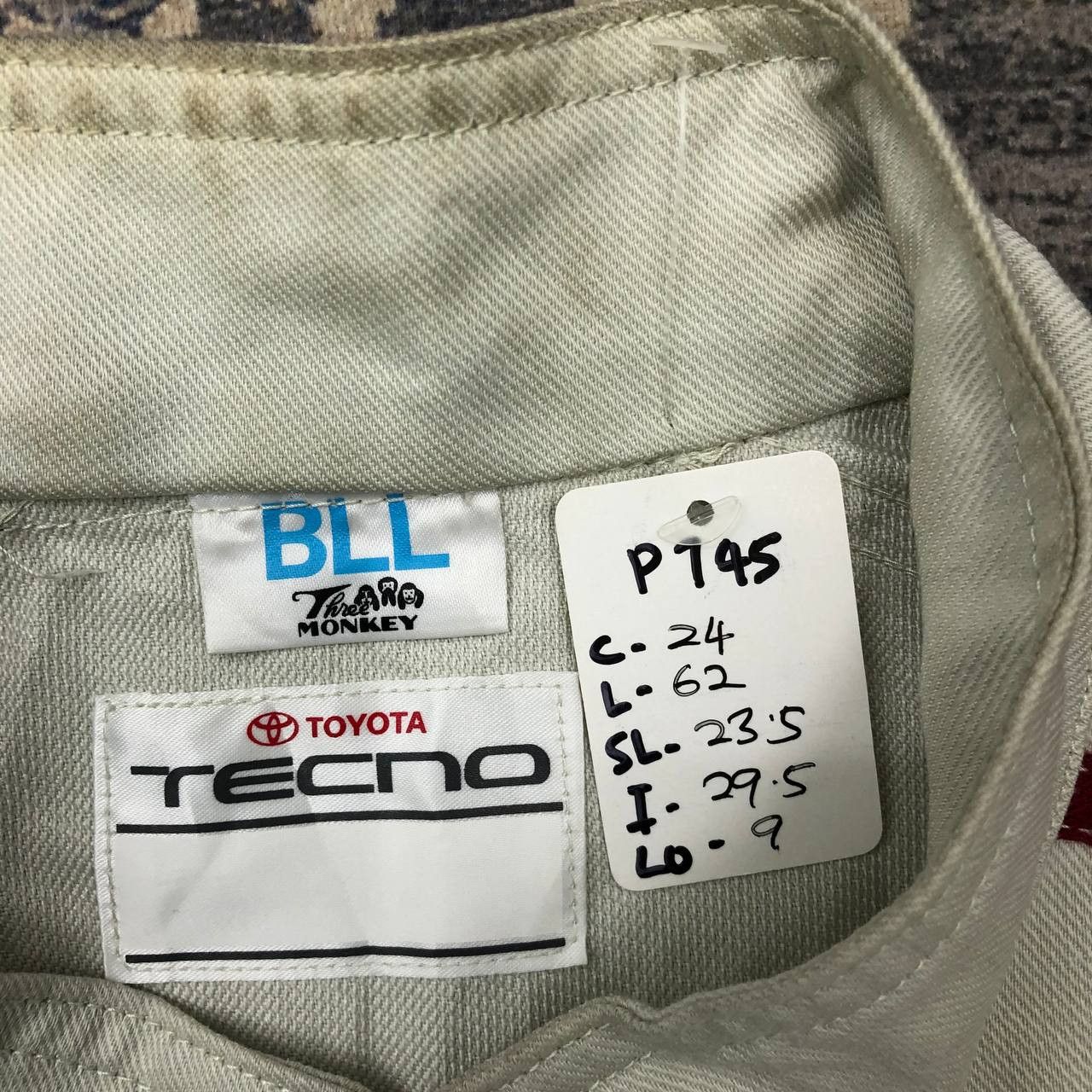 Japanese Brand P745 TOYOTA TECHNO x 3 MONKEY DISTRESSED UNIFORM COVERALLS Size US XL / EU 56 / 4 - 6 Thumbnail