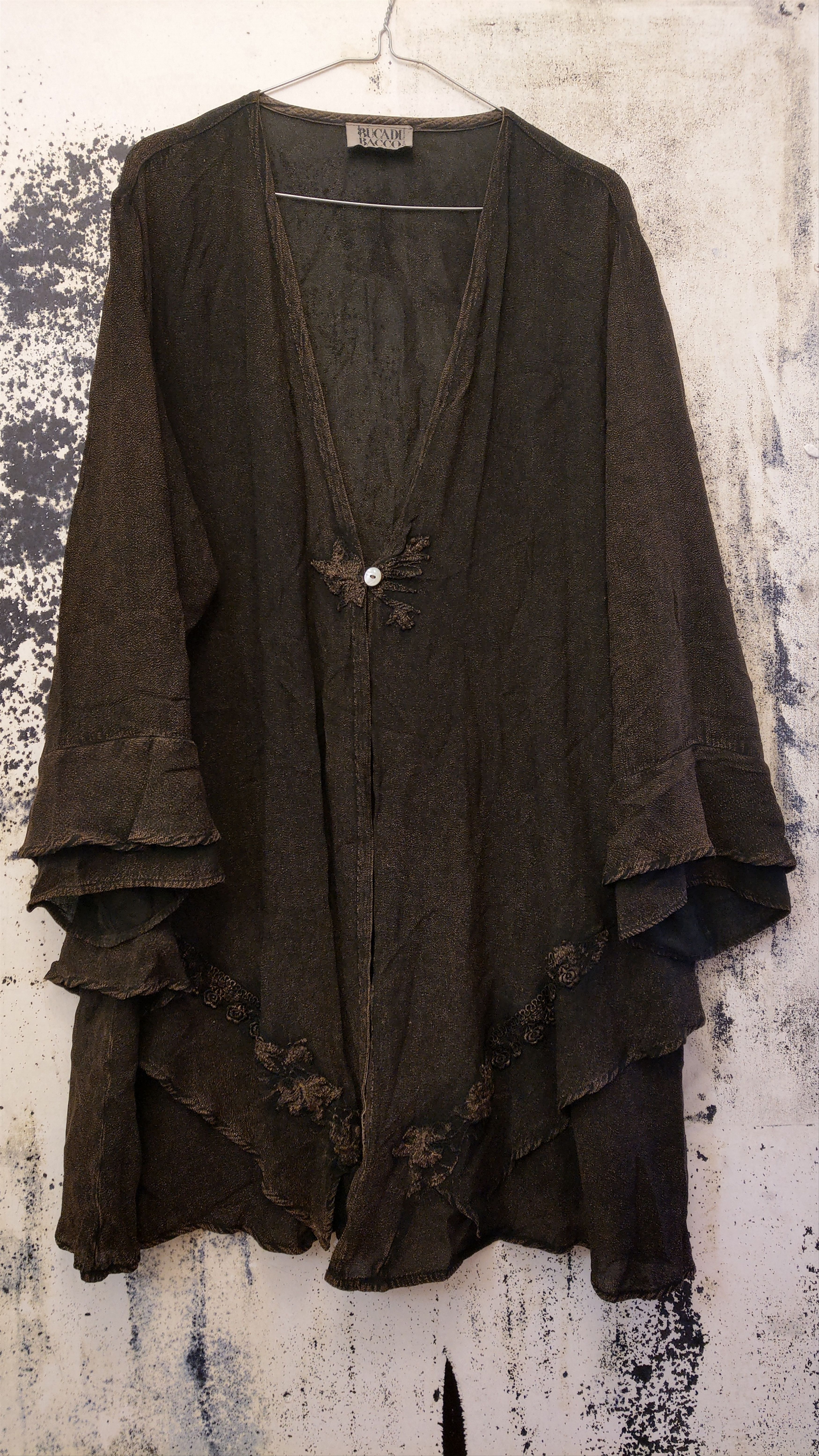 Vintage Dark Leaves Cape Shirt Bucadi Bacco Size US XL / EU 56 / 4 - 16 Thumbnail