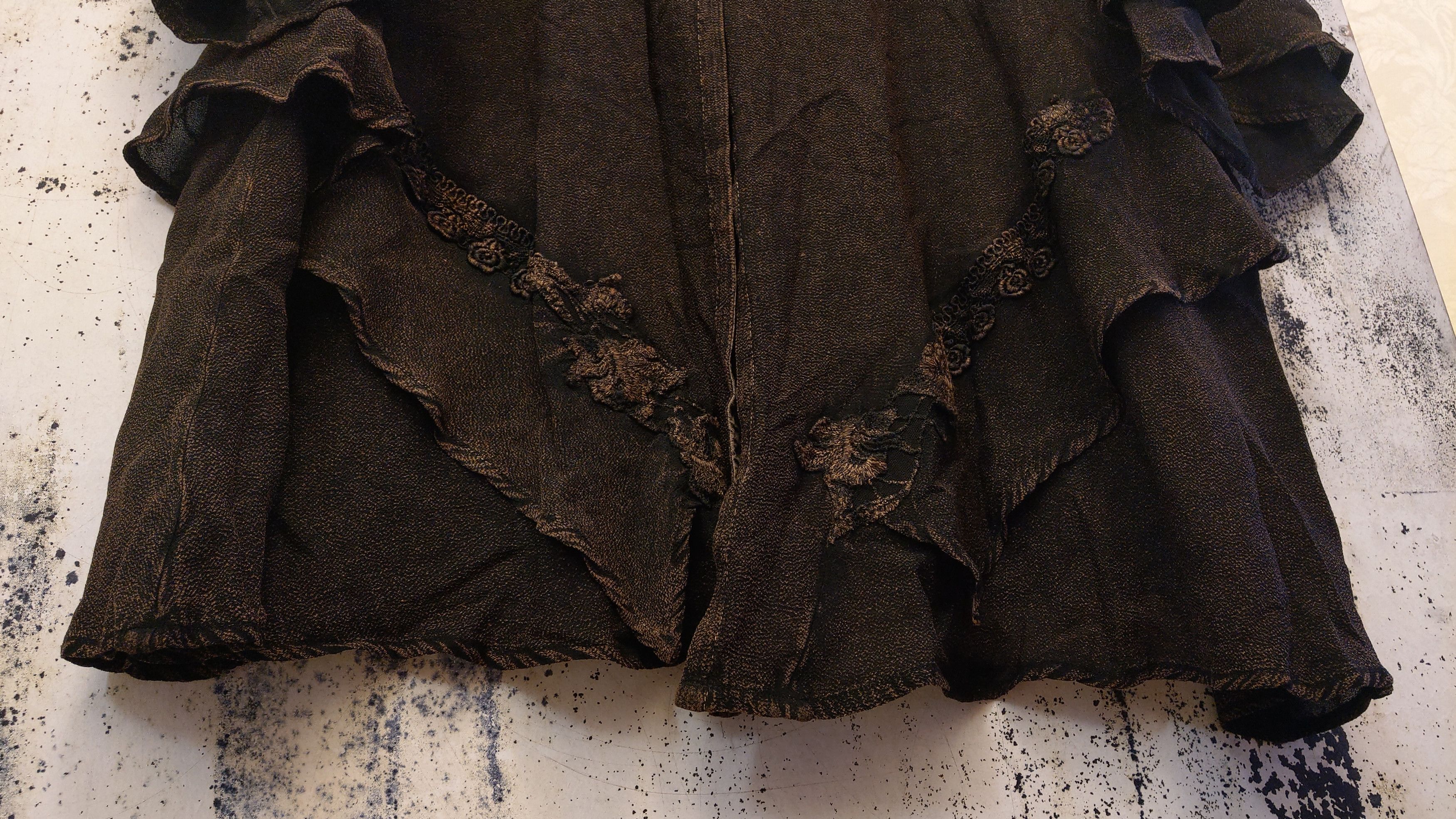 Vintage Dark Leaves Cape Shirt Bucadi Bacco Size US XL / EU 56 / 4 - 4 Thumbnail