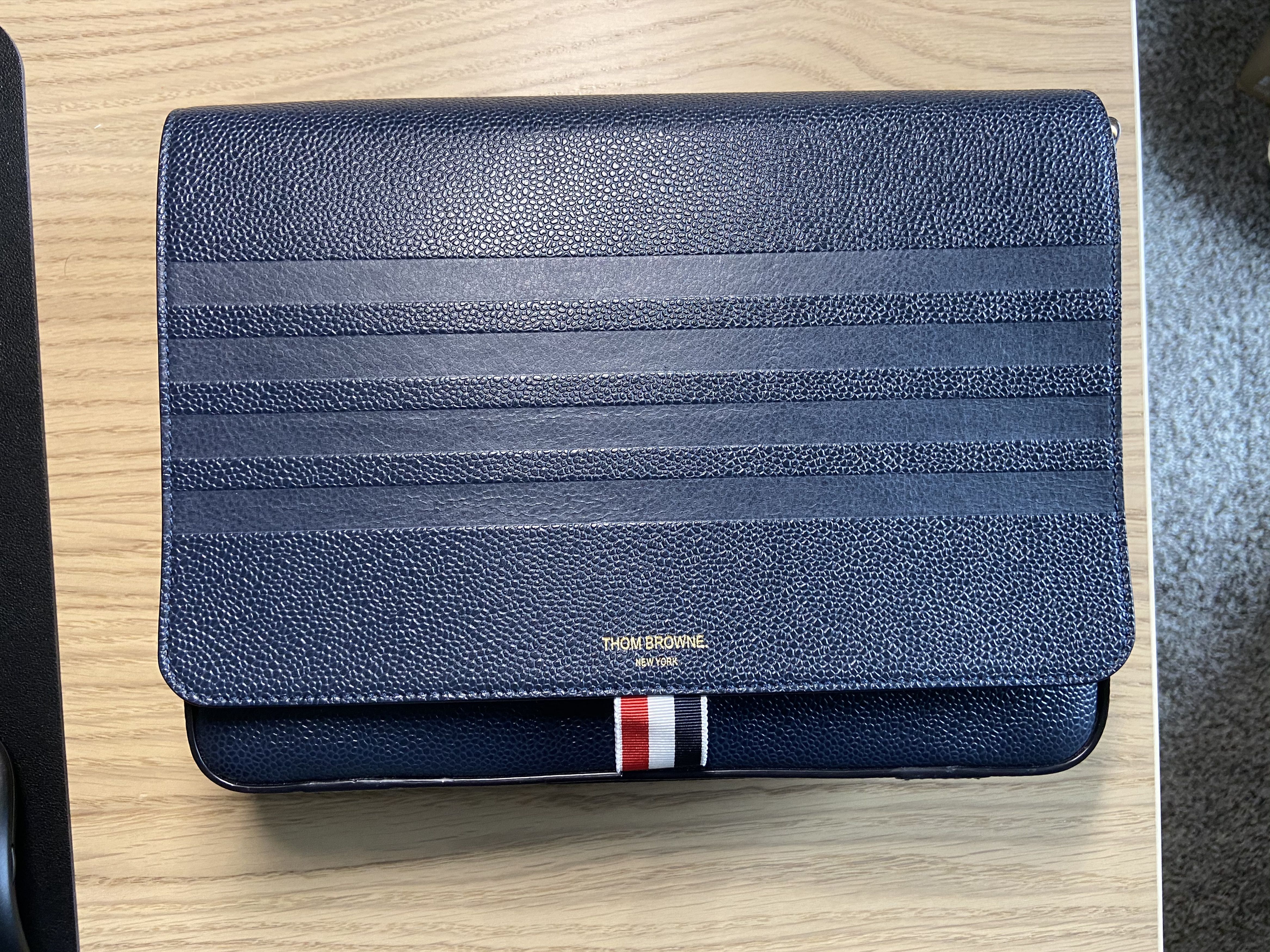 Thom Browne Thom Browne Reporter Bag in Blue Navy Size ONE SIZE - 1 Thumbnail