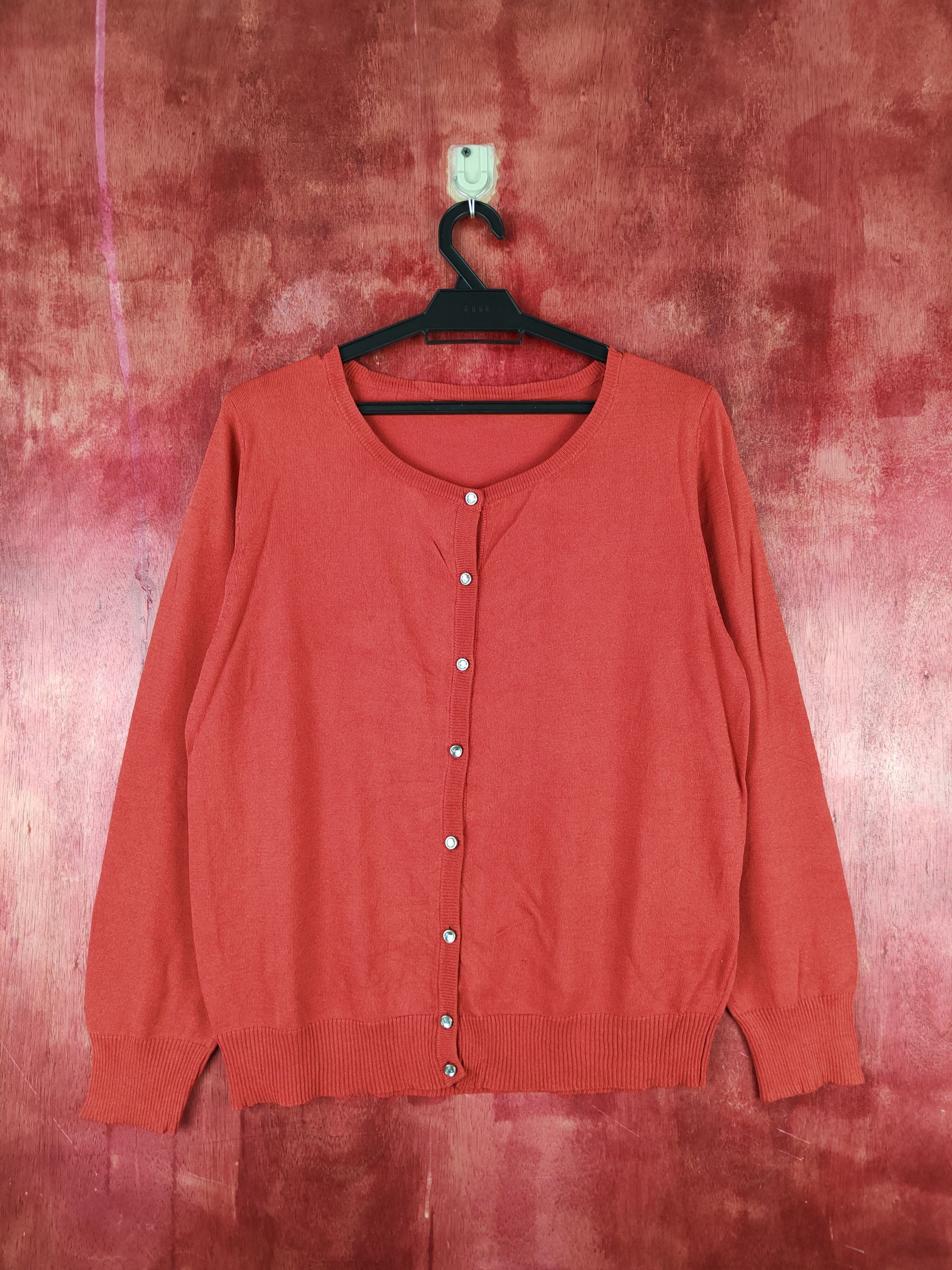Japanese Brand Japanese Brand Red/Orange Cardigan #S956 Size L / US 10 / IT 46 - 1 Thumbnail