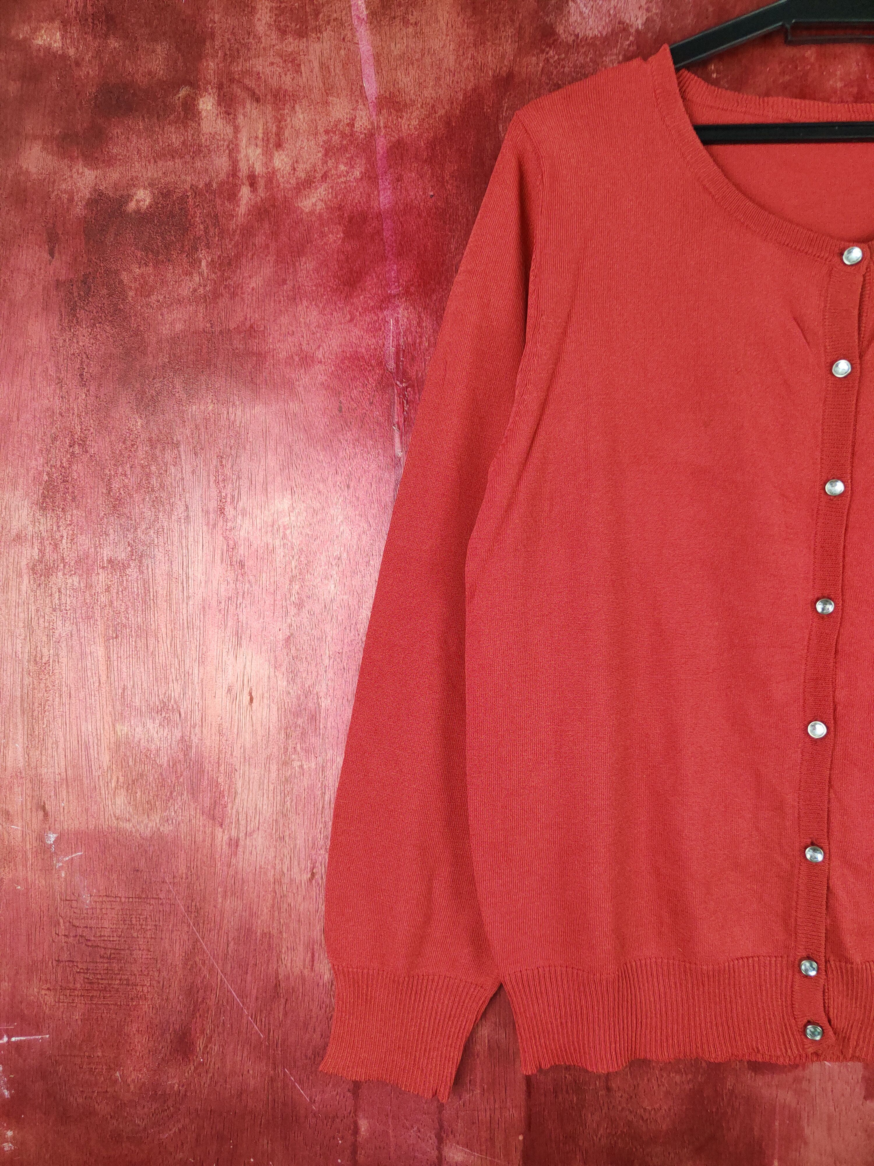 Japanese Brand Japanese Brand Red/Orange Cardigan #S956 Size L / US 10 / IT 46 - 4 Thumbnail