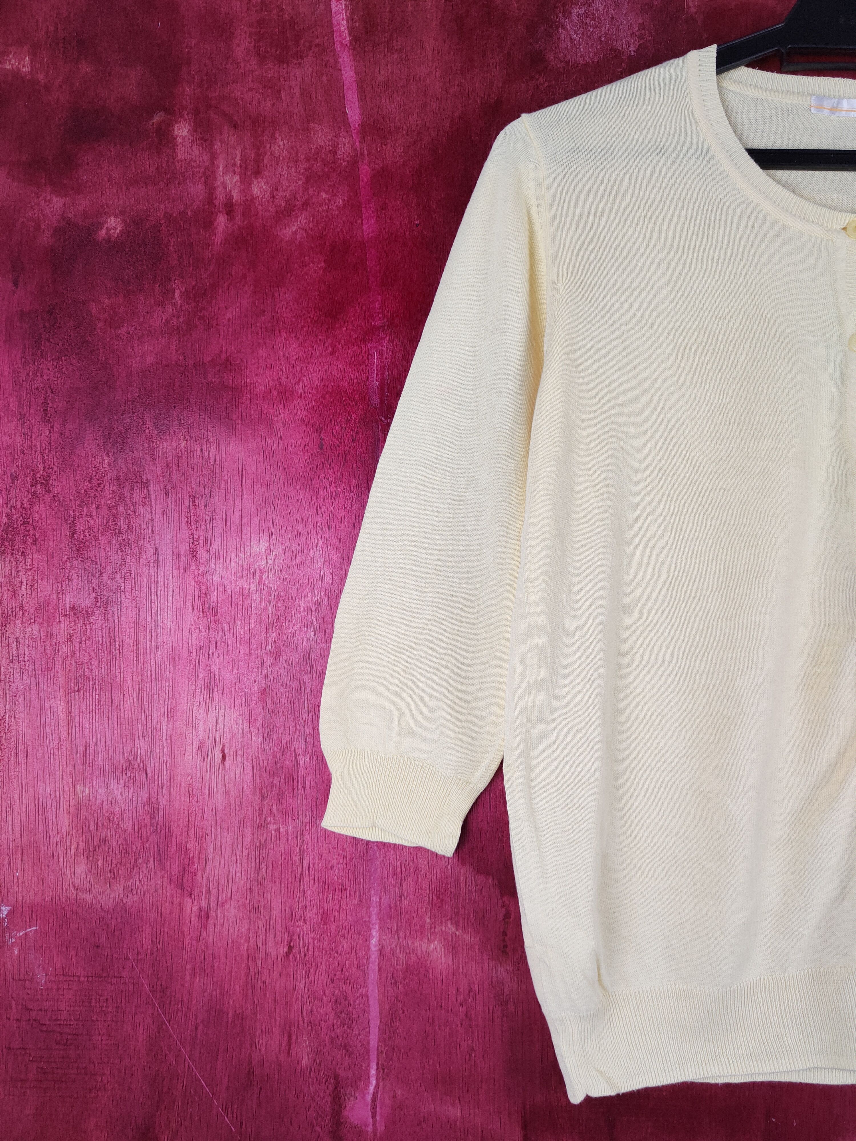 Japanese Brand Uniqlo Yellow Cardigan japan vintage thin #S961 Size M / US 6-8 / IT 42-44 - 3 Thumbnail
