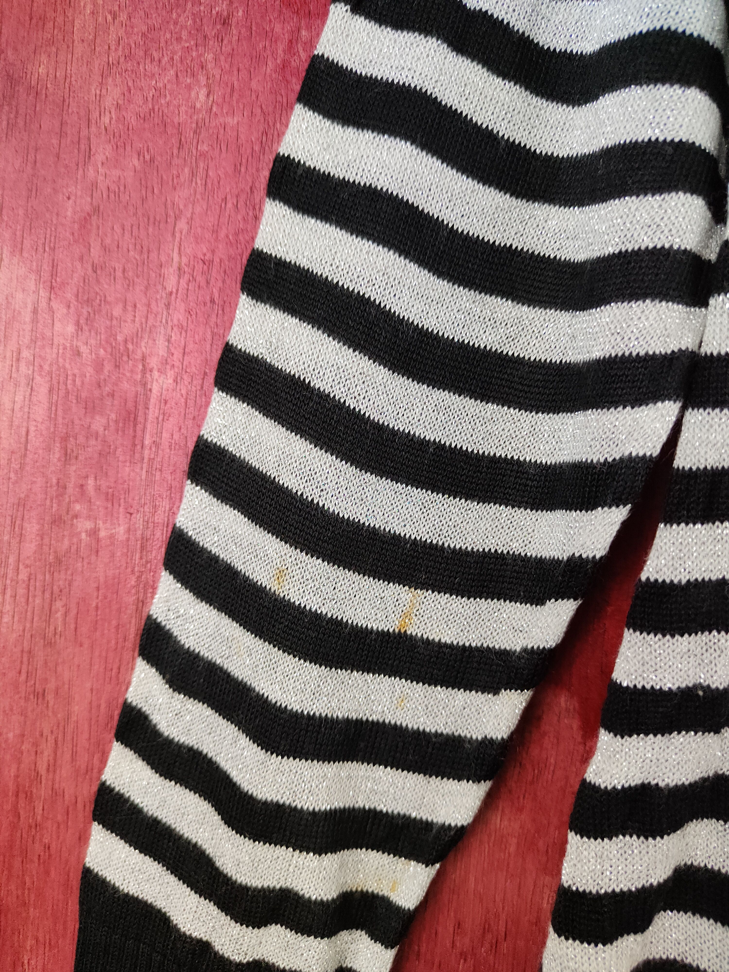 Seditionaries Jocky Gal stripe Black/Gray Shining Cardigan #S962 Size L / US 10 / IT 46 - 4 Thumbnail