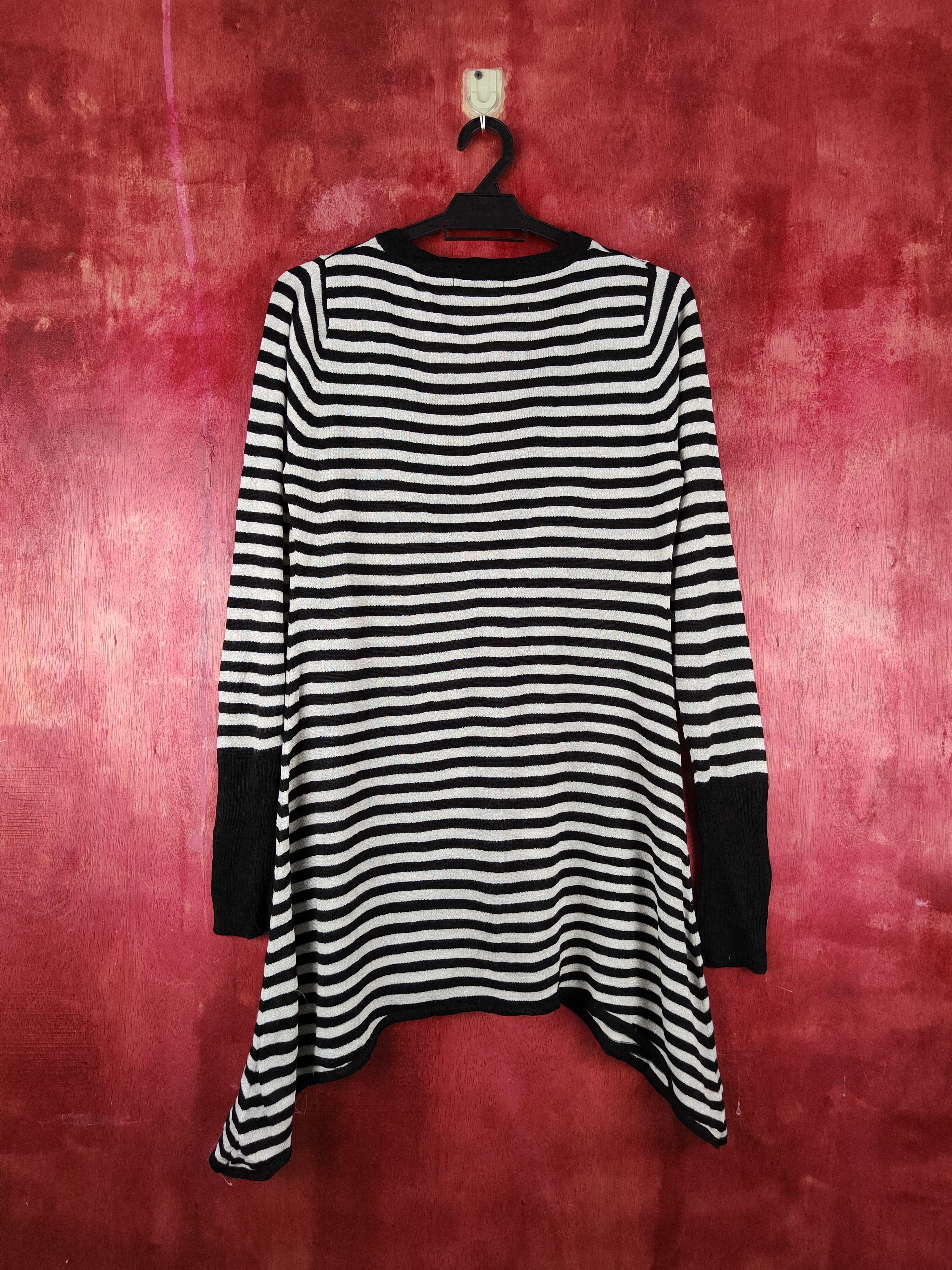 Seditionaries Jocky Gal stripe Black/Gray Shining Cardigan #S962 Size L / US 10 / IT 46 - 8 Thumbnail