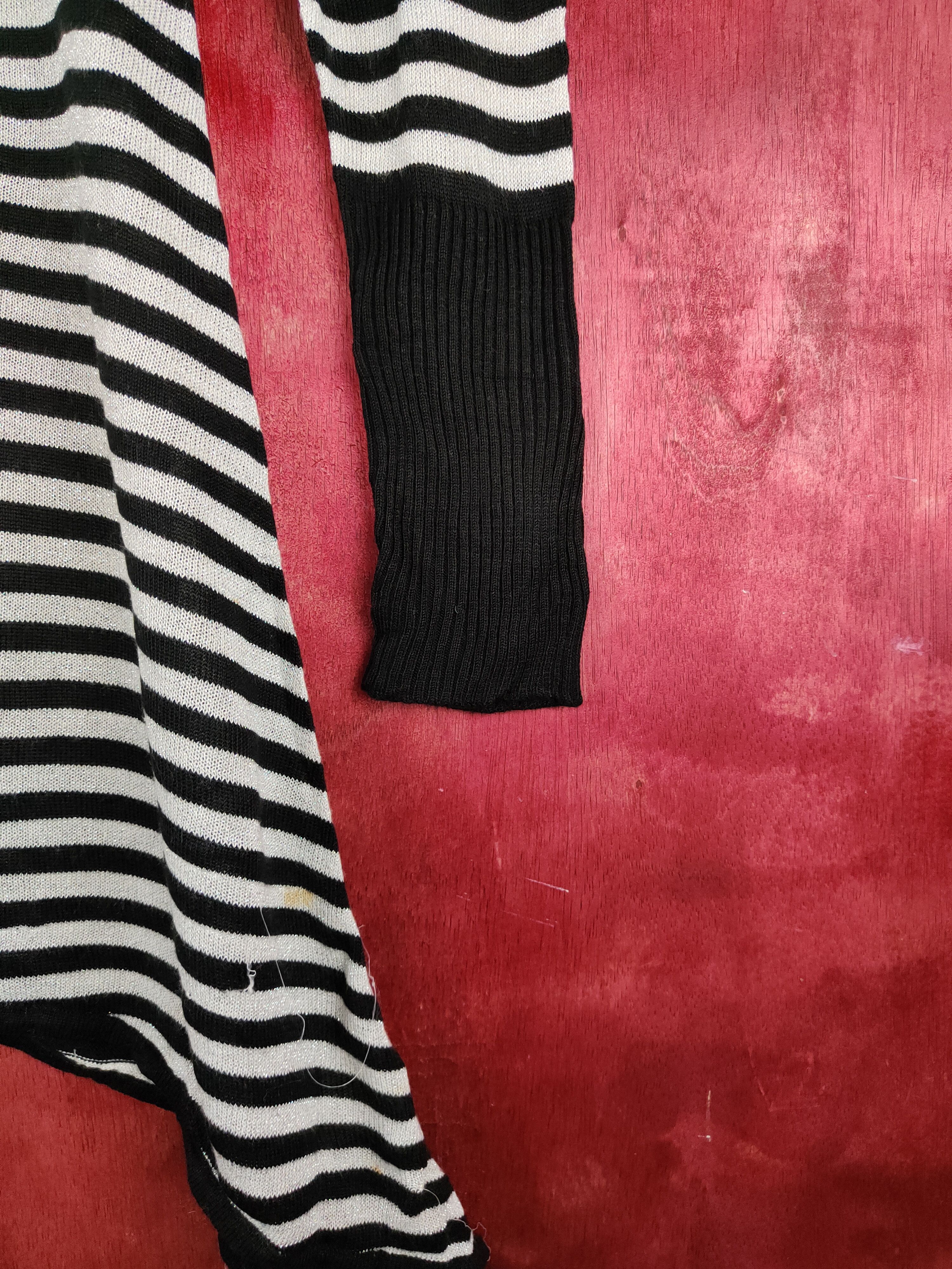 Seditionaries Jocky Gal stripe Black/Gray Shining Cardigan #S962 Size L / US 10 / IT 46 - 7 Thumbnail