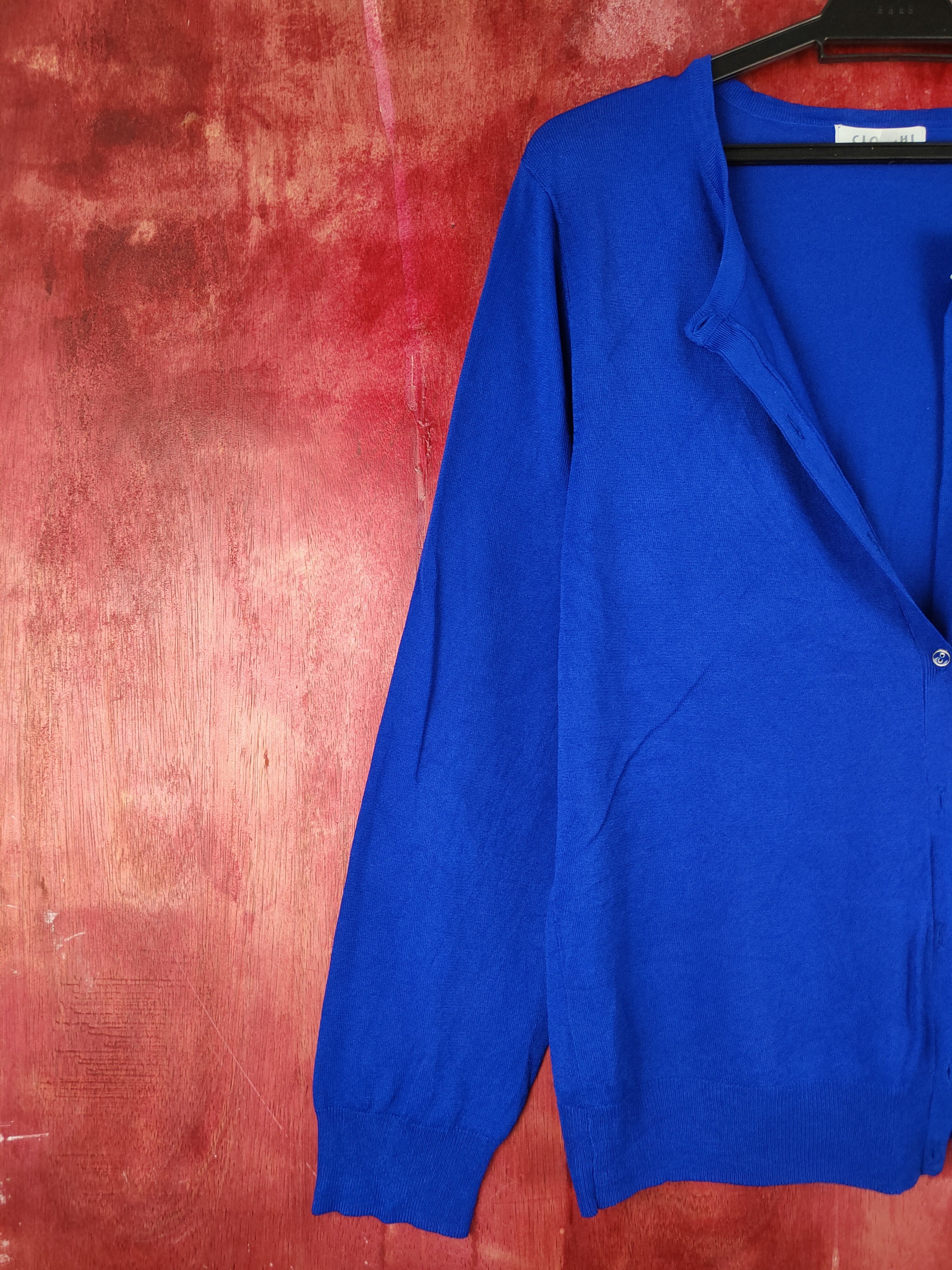 Japanese Brand Closshi Blue Cardigan knitwear japan #S963 Size L / US 10 / IT 46 - 5 Thumbnail