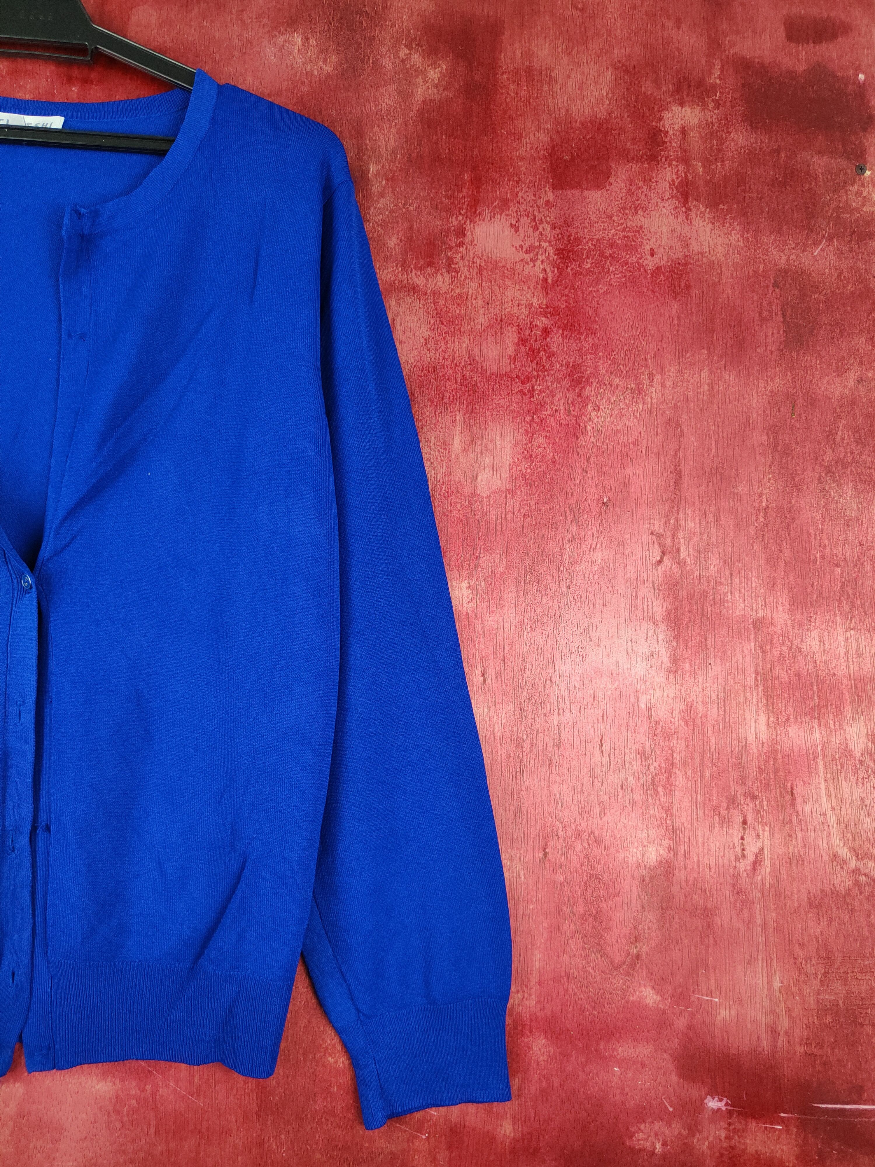 Japanese Brand Closshi Blue Cardigan knitwear japan #S963 Size L / US 10 / IT 46 - 7 Thumbnail