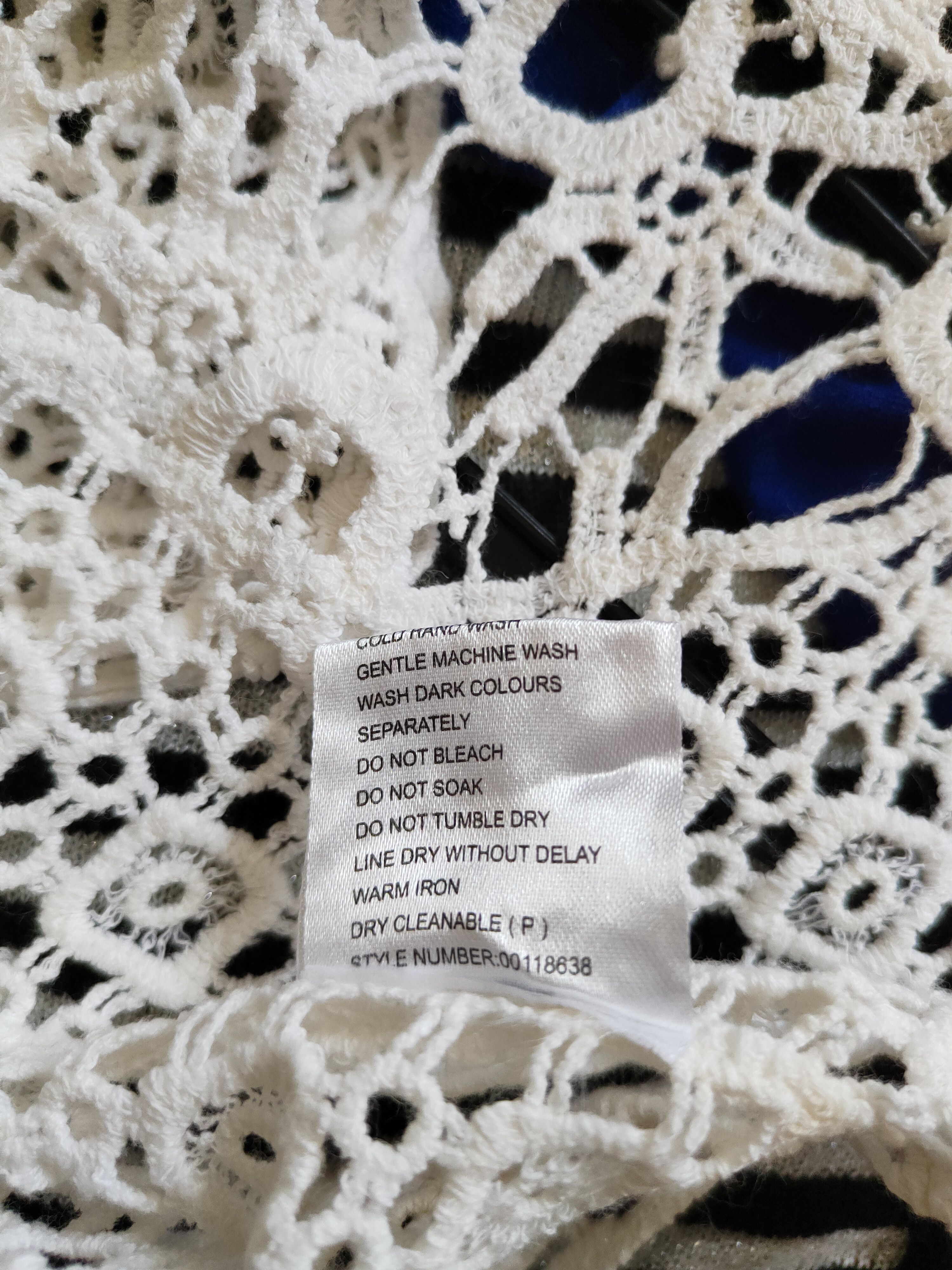 Japanese Brand Crossroads White Crochet Meshnet Knitwear Cardigan #S965 Size M / US 6-8 / IT 42-44 - 10 Thumbnail