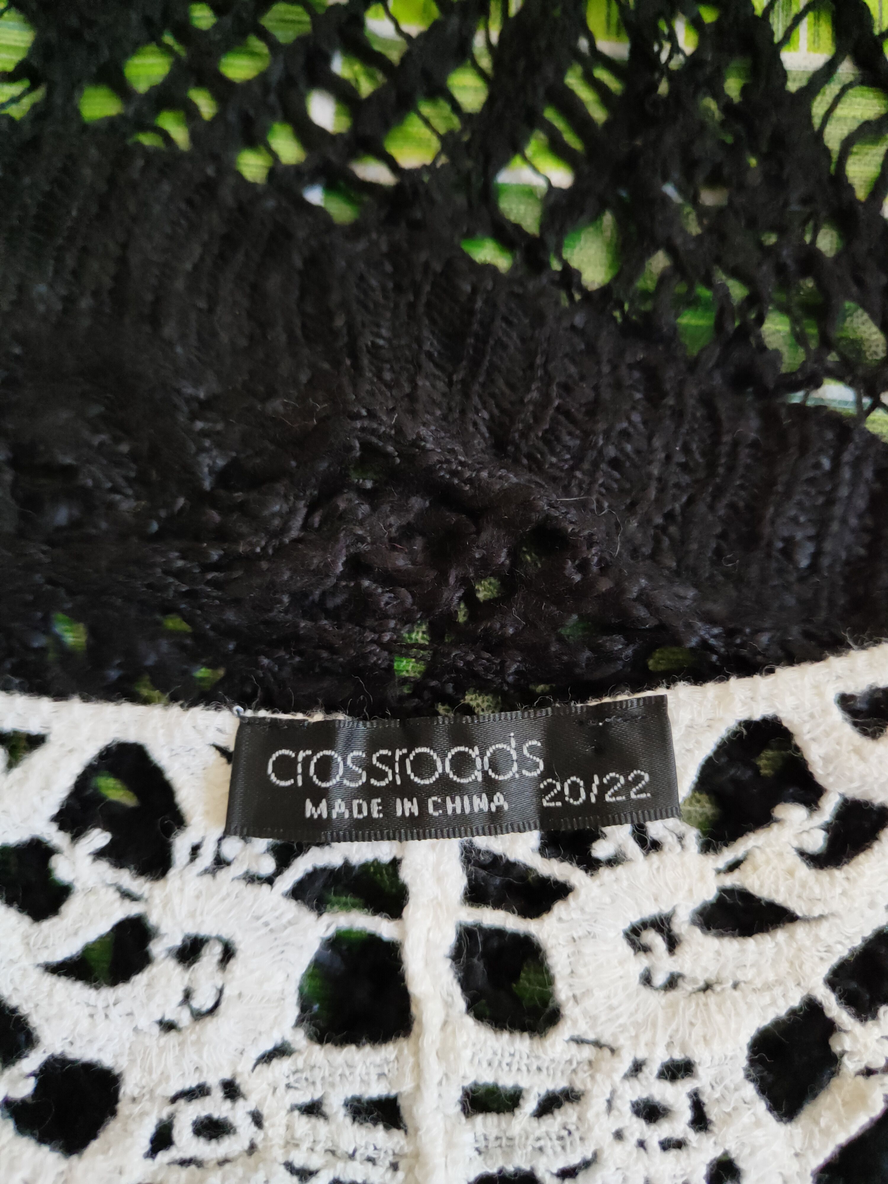 Japanese Brand Crossroads White Crochet Meshnet Knitwear Cardigan #S965 Size M / US 6-8 / IT 42-44 - 11 Thumbnail