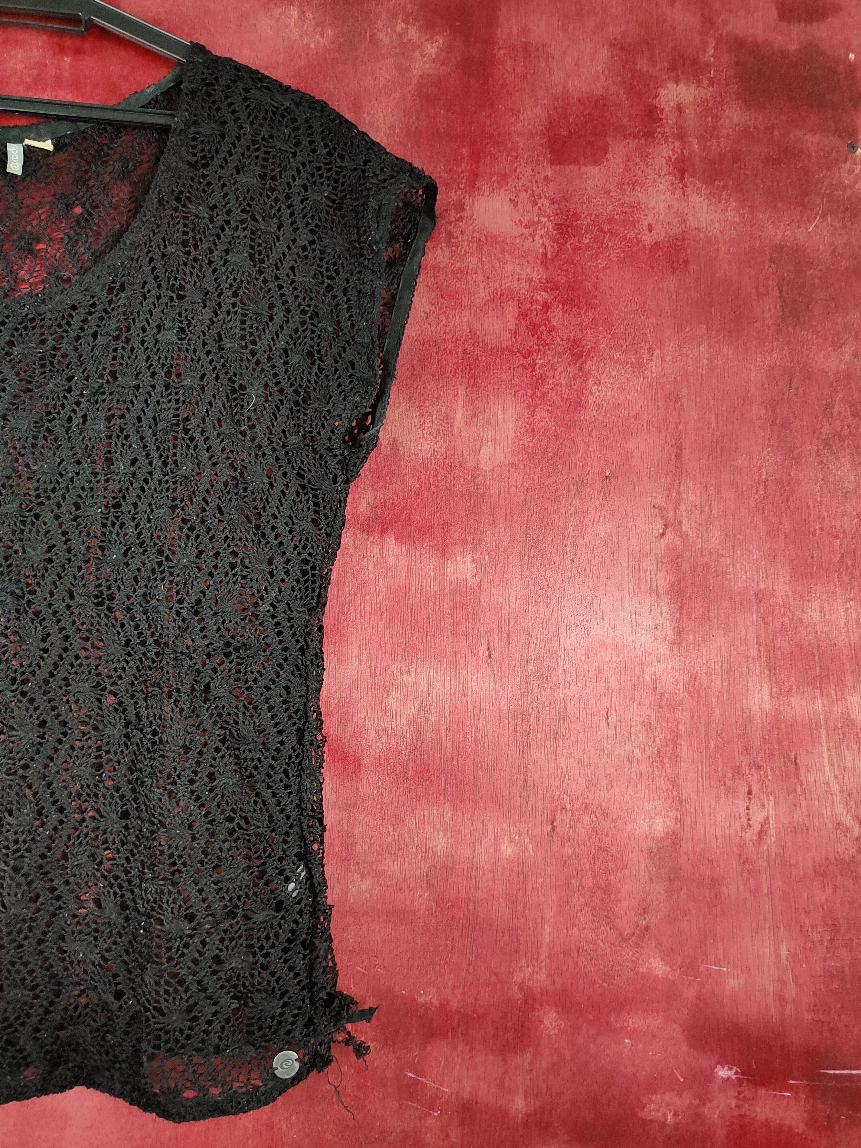 Japanese Brand × Rip Curl Rip Curl Black Crochet Meshnet Knitwear #S969 Size L / US 10 / IT 46 - 7 Thumbnail