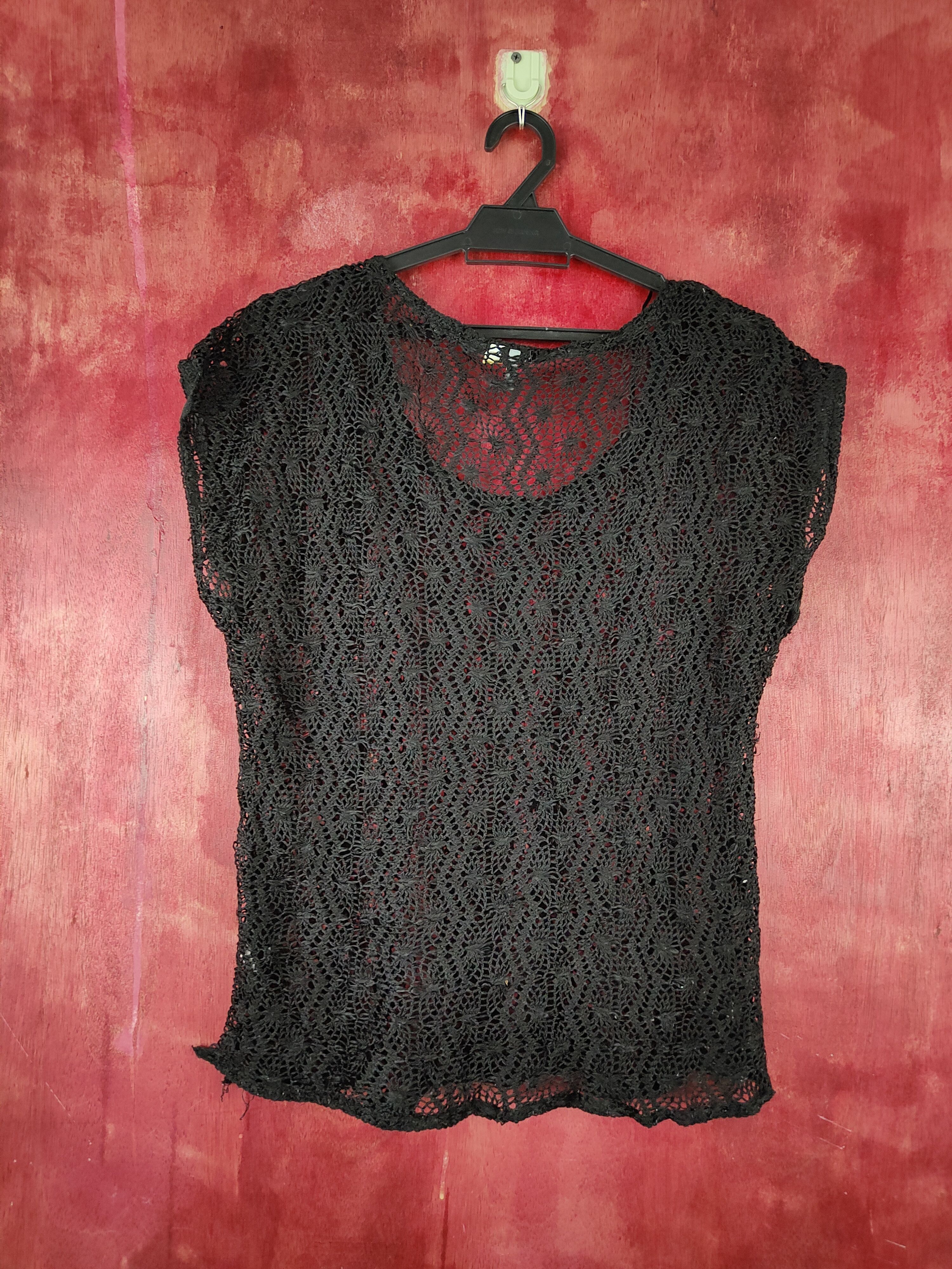 Japanese Brand × Rip Curl Rip Curl Black Crochet Meshnet Knitwear #S969 Size L / US 10 / IT 46 - 9 Thumbnail