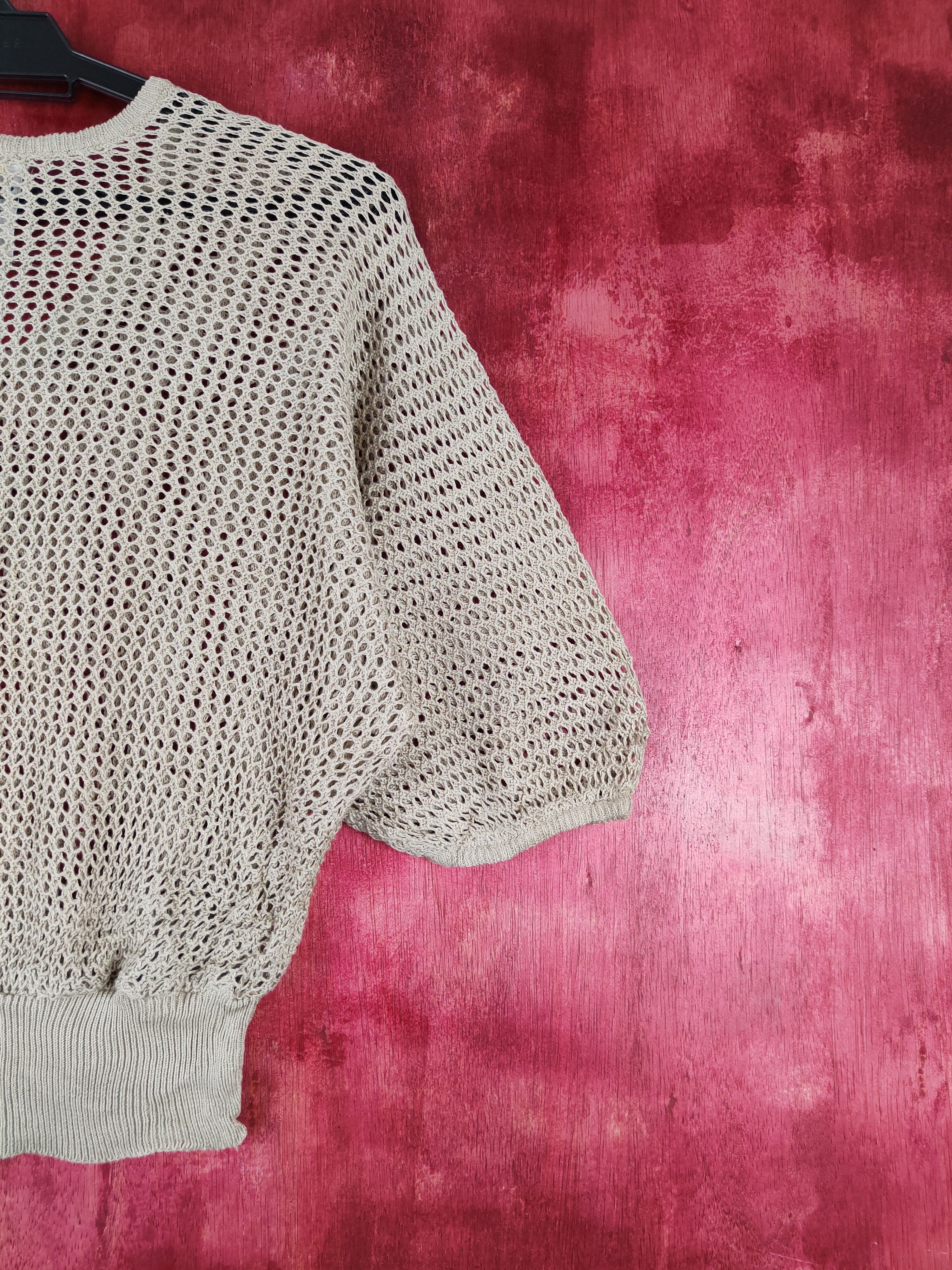 Japanese Brand Slade Brown Crochet Meshnet Knitwear Crop Tops #S974 Size M / US 6-8 / IT 42-44 - 9 Thumbnail