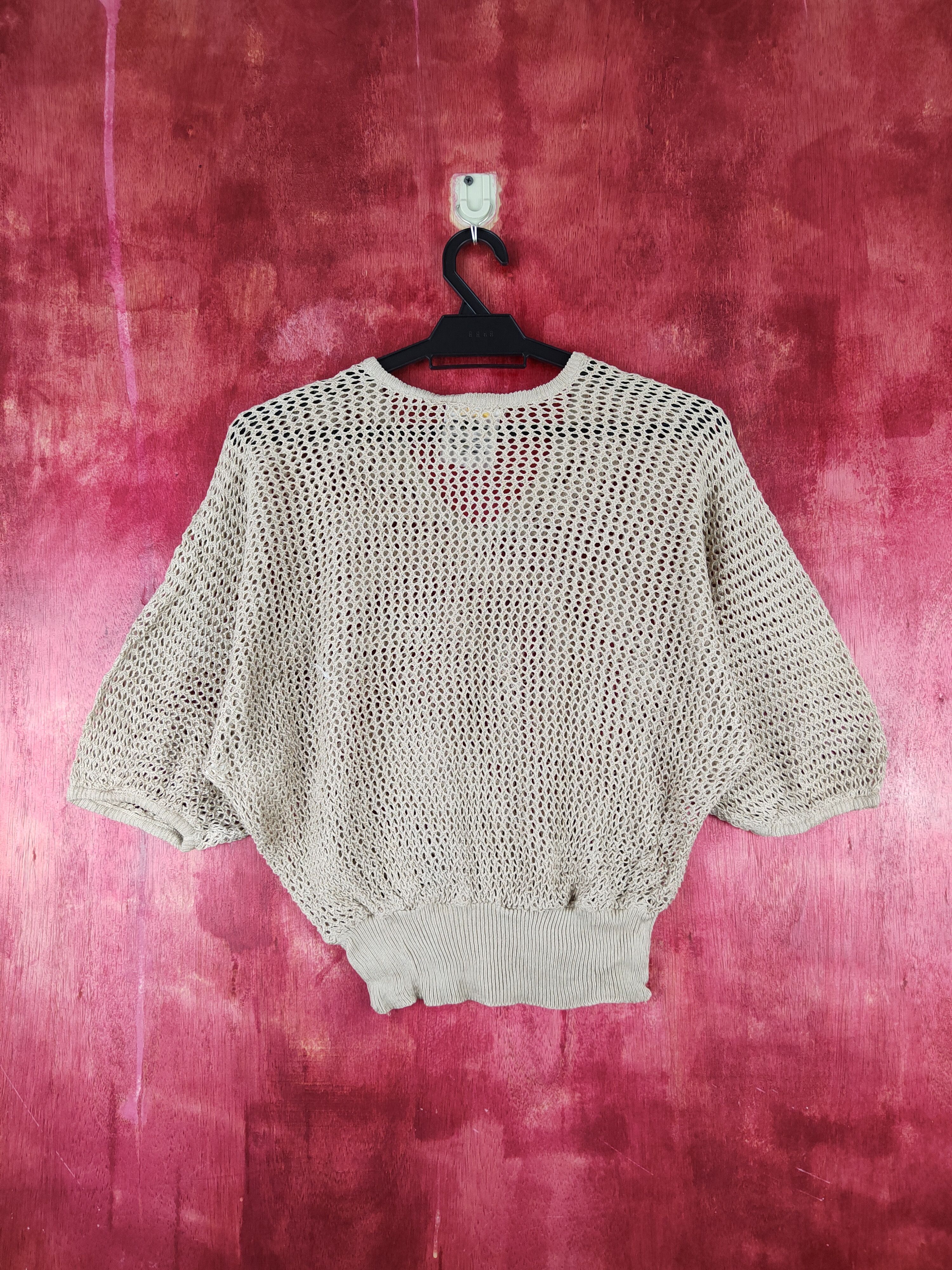 Japanese Brand Slade Brown Crochet Meshnet Knitwear Crop Tops #S974 Size M / US 6-8 / IT 42-44 - 7 Thumbnail