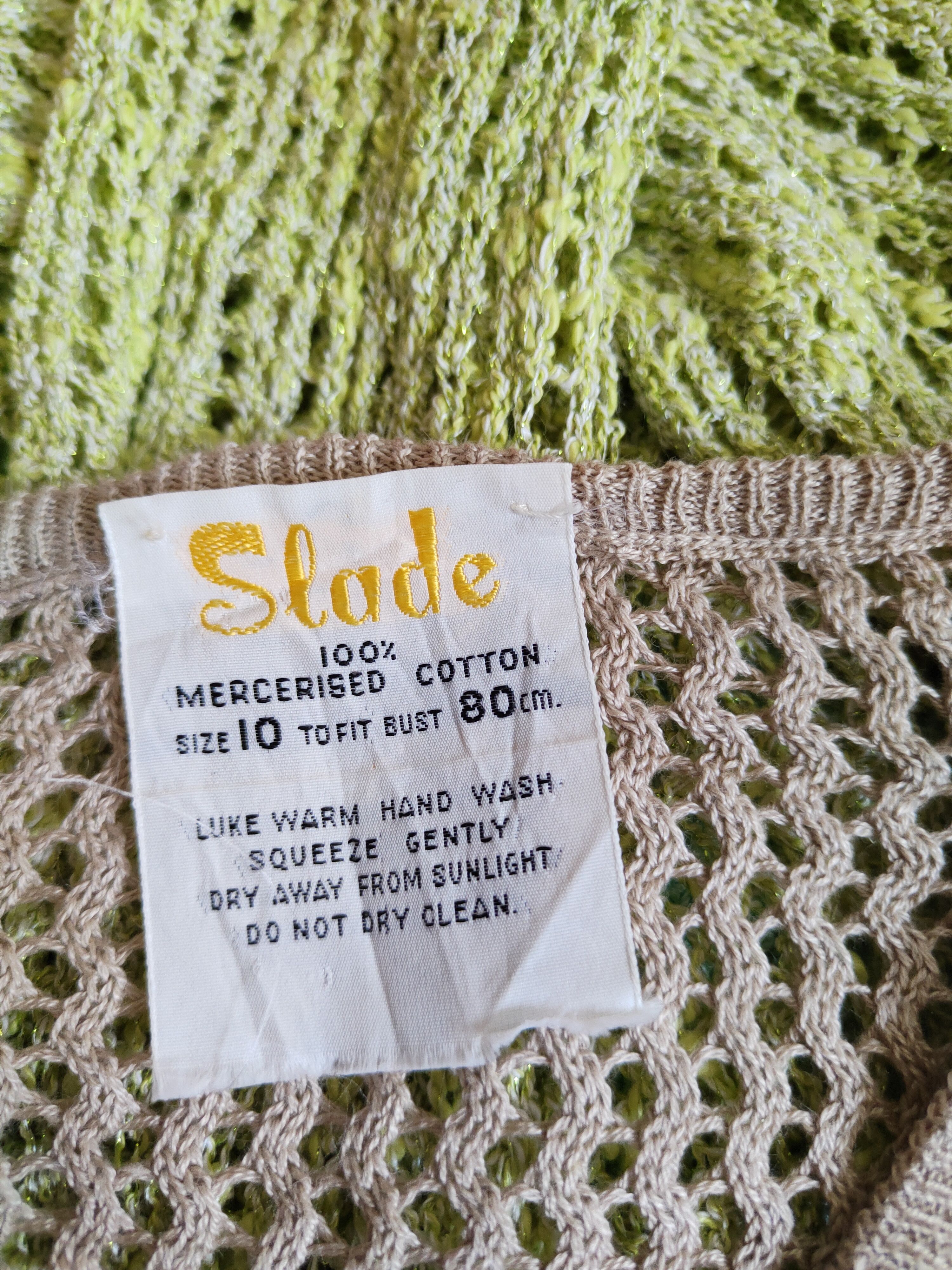 Japanese Brand Slade Brown Crochet Meshnet Knitwear Crop Tops #S974 Size M / US 6-8 / IT 42-44 - 10 Thumbnail