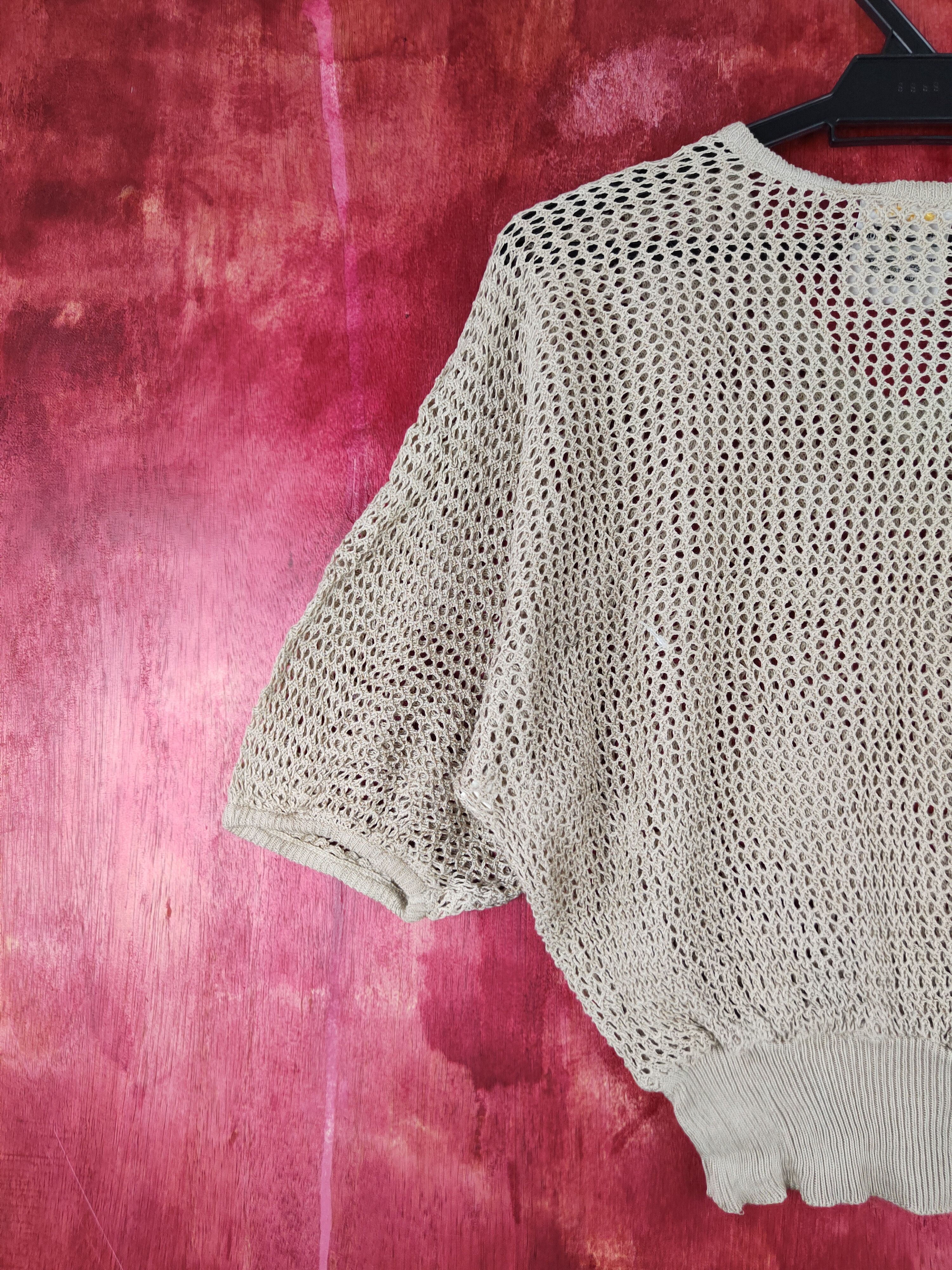 Japanese Brand Slade Brown Crochet Meshnet Knitwear Crop Tops #S974 Size M / US 6-8 / IT 42-44 - 8 Thumbnail