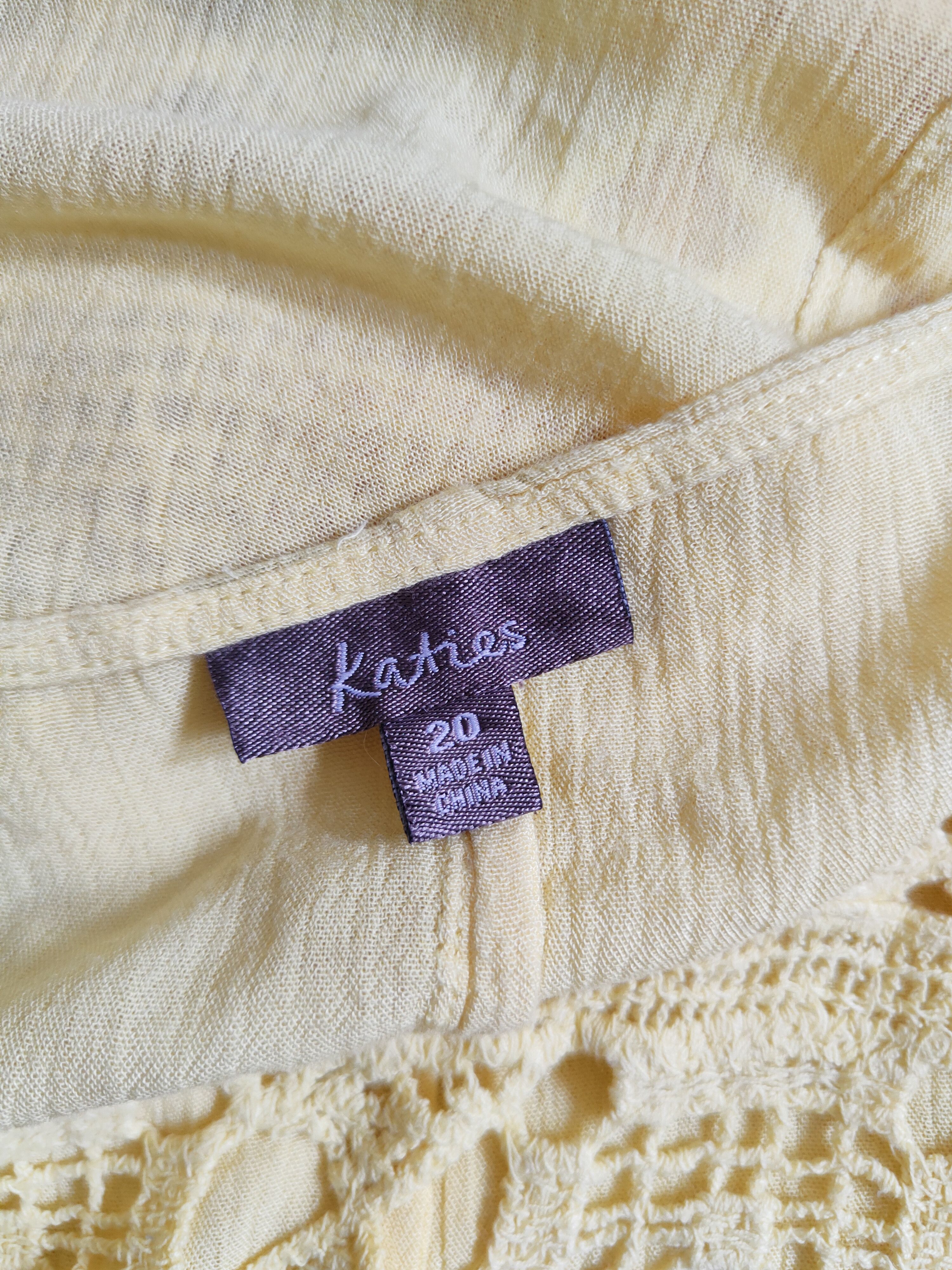 Japanese Brand Katies Yellow Crochet Meshnet Knitwear Blouses #S978 Size L / US 10 / IT 46 - 11 Thumbnail