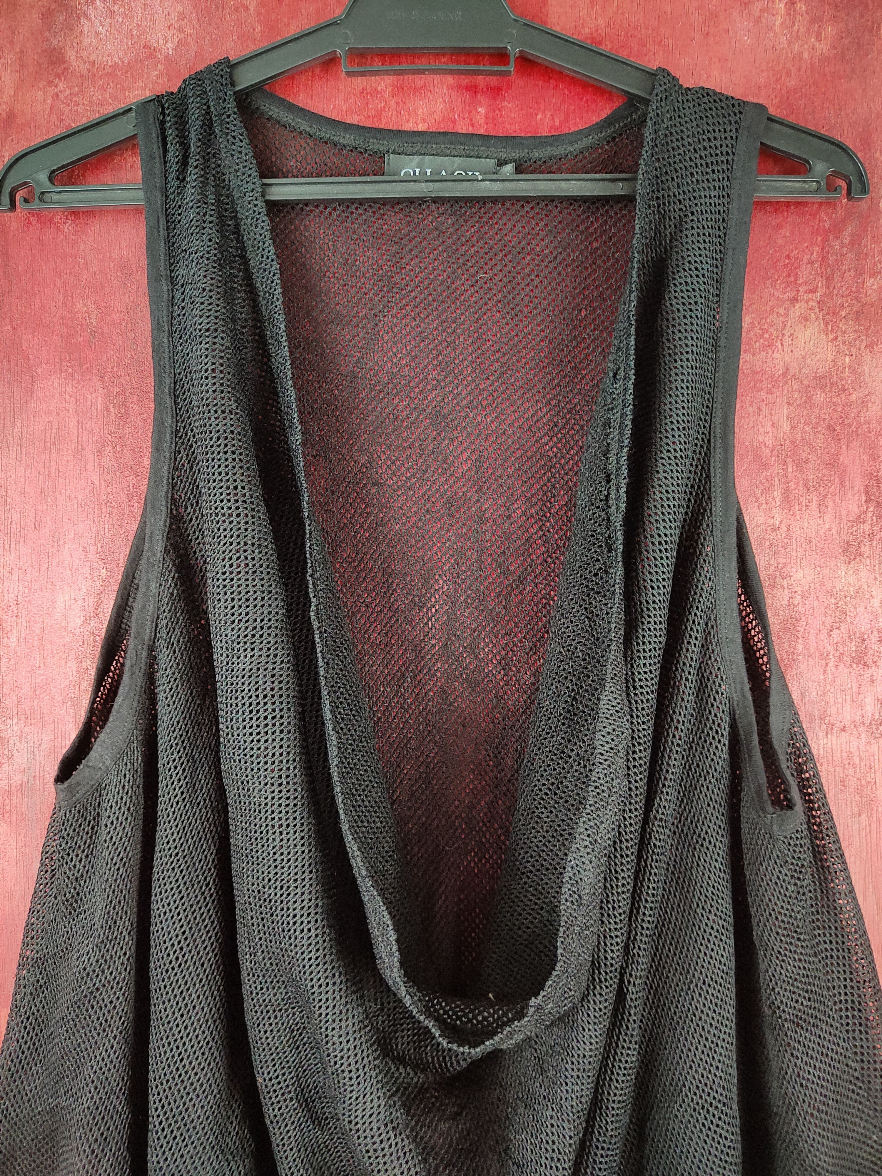 Japanese Brand Olla Oh Black Crochet Meshnet Sleeveless Blouses #S987 Size M / US 6-8 / IT 42-44 - 2 Thumbnail
