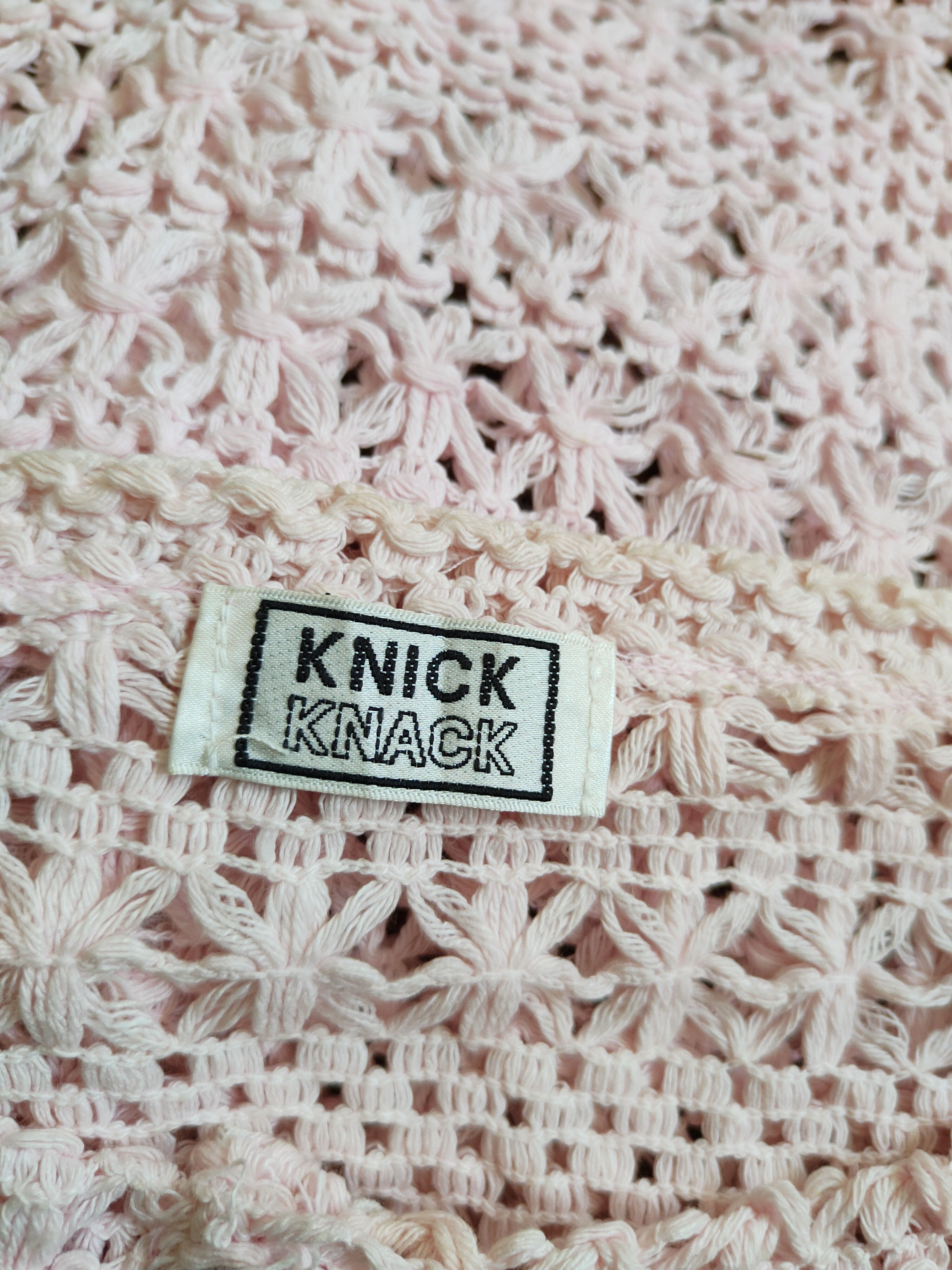 Japanese Brand Knick Knack Pink Crochet Meshnet Knitwear #S992 Size S / US 4 / IT 40 - 11 Thumbnail