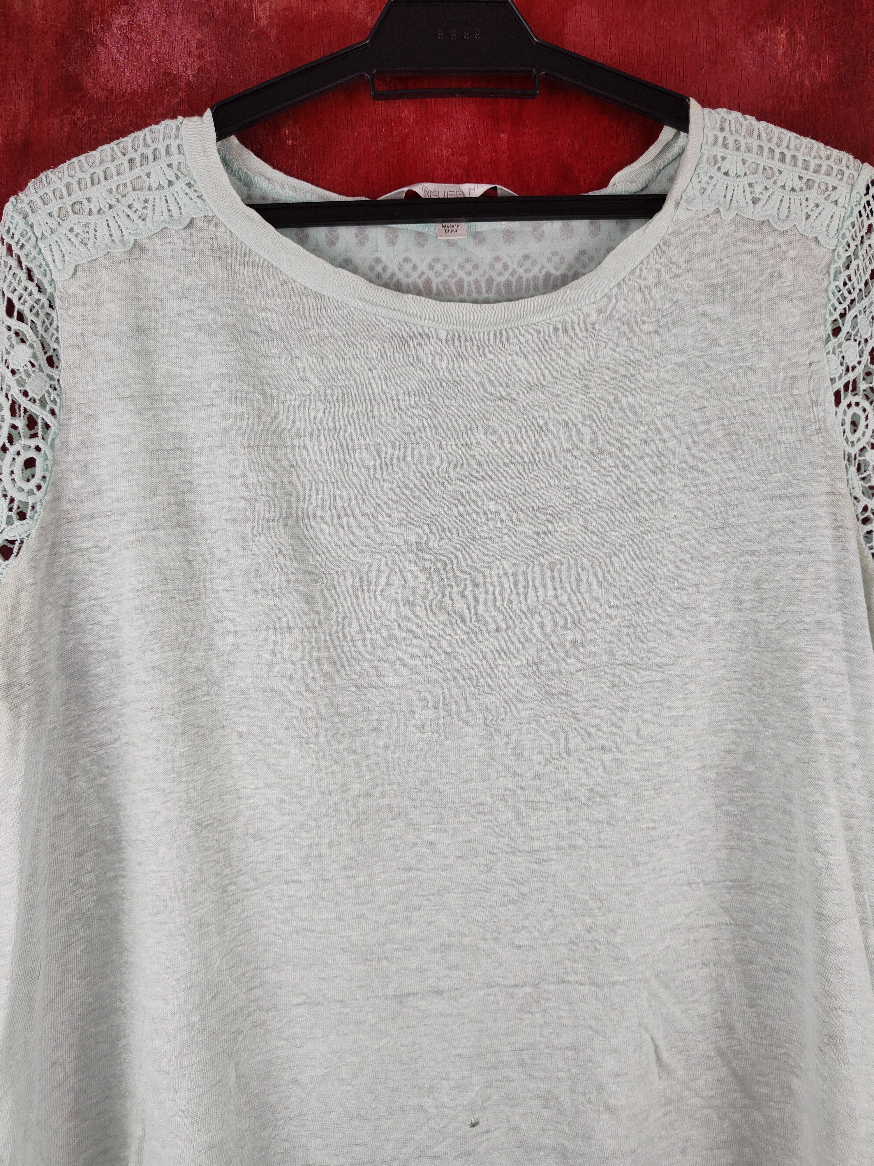 Japanese Brand Forever New Crochet Meshnet Short Sleeve T-shirt #S998 Size M / US 6-8 / IT 42-44 - 2 Thumbnail