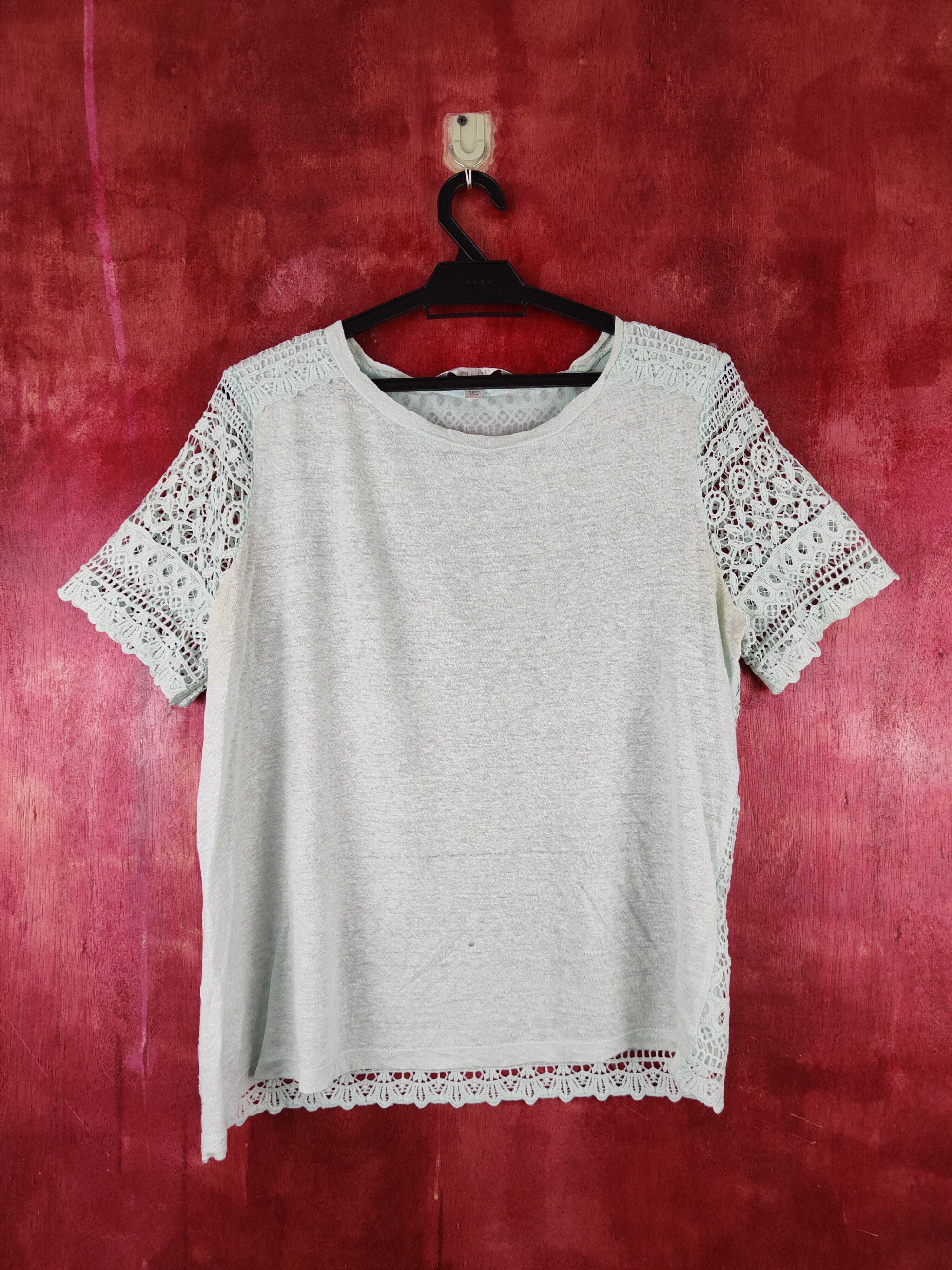 Japanese Brand Forever New Crochet Meshnet Short Sleeve T-shirt #S998 Size M / US 6-8 / IT 42-44 - 1 Thumbnail