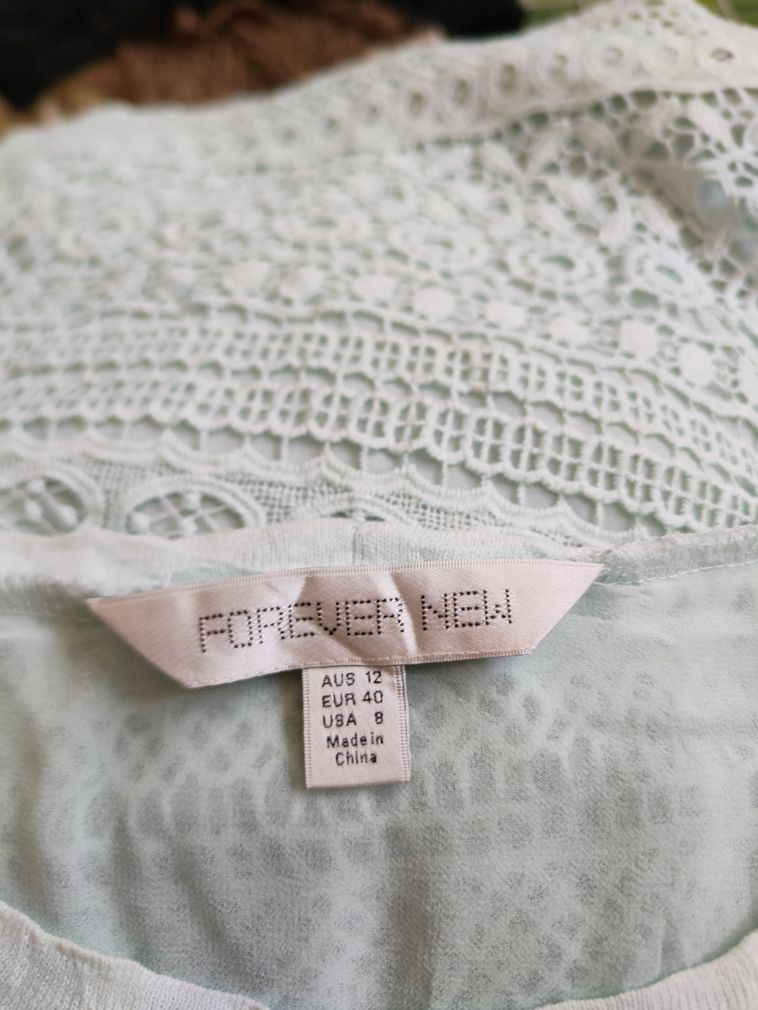 Japanese Brand Forever New Crochet Meshnet Short Sleeve T-shirt #S998 Size M / US 6-8 / IT 42-44 - 12 Thumbnail