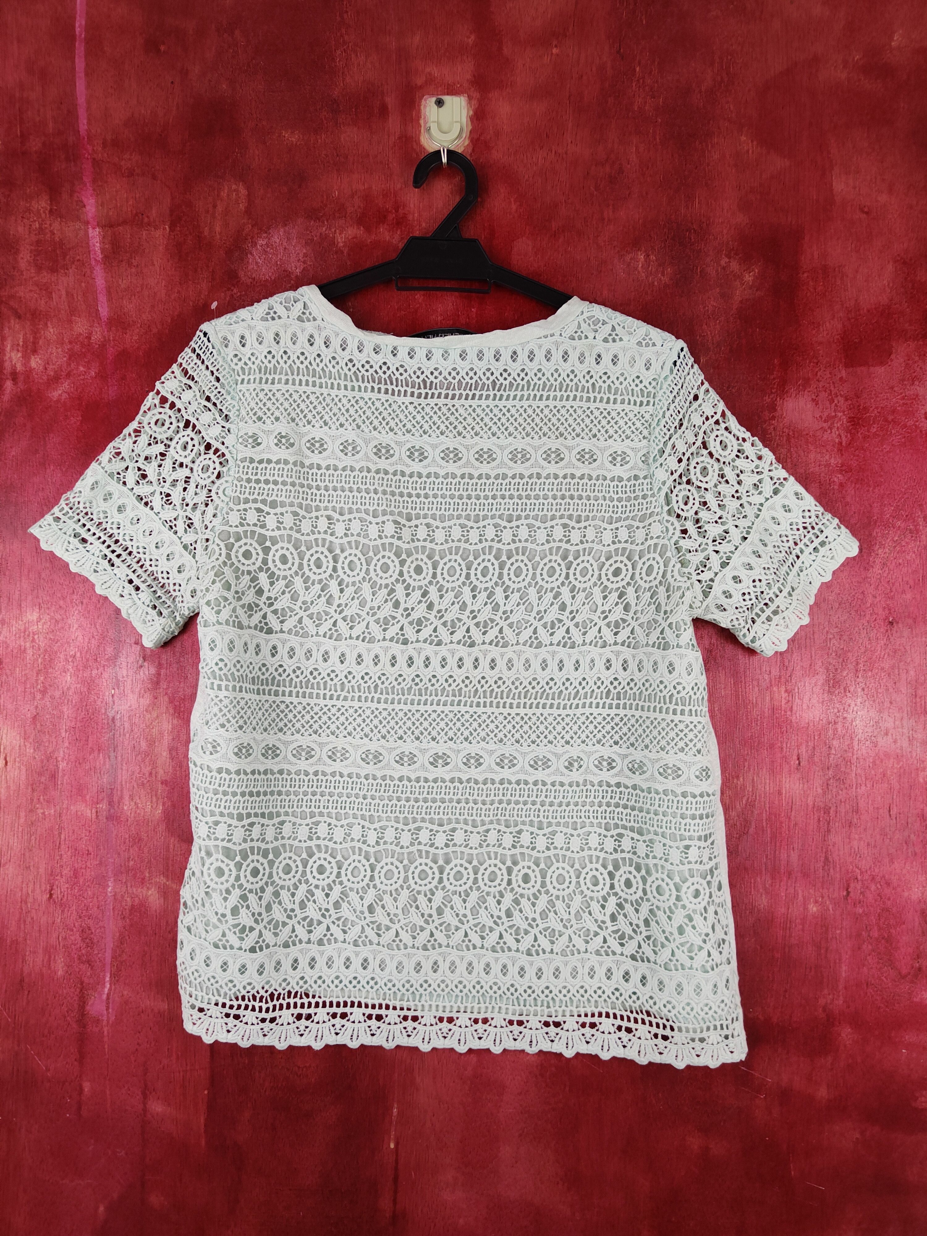 Japanese Brand Forever New Crochet Meshnet Short Sleeve T-shirt #S998 Size M / US 6-8 / IT 42-44 - 8 Thumbnail