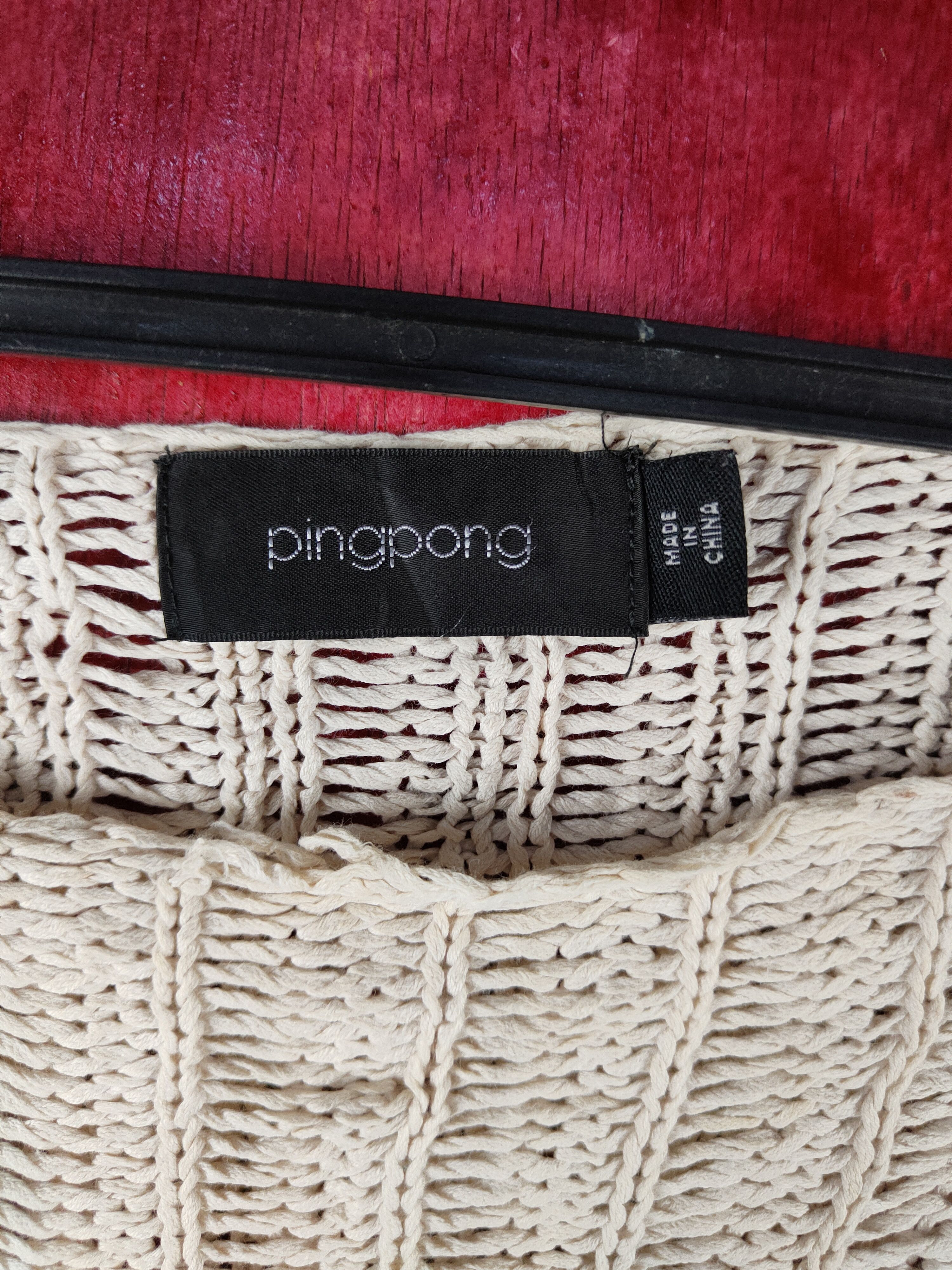 Japanese Brand Pingpong Beige Crochet Meshnet Knitwear Sweatshirt #S1013 Size M / US 6-8 / IT 42-44 - 9 Thumbnail