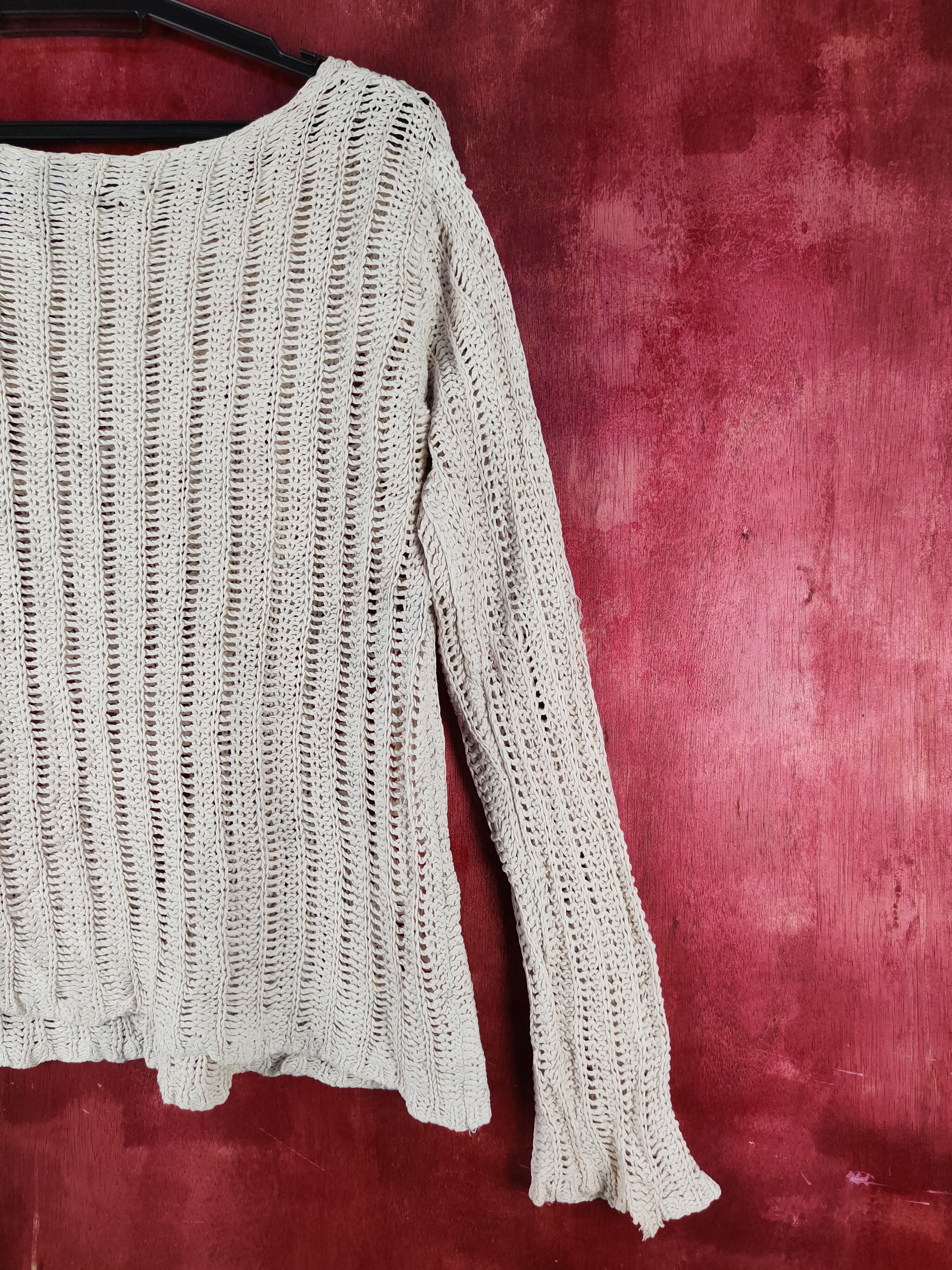 Japanese Brand Pingpong Beige Crochet Meshnet Knitwear Sweatshirt #S1013 Size M / US 6-8 / IT 42-44 - 8 Thumbnail