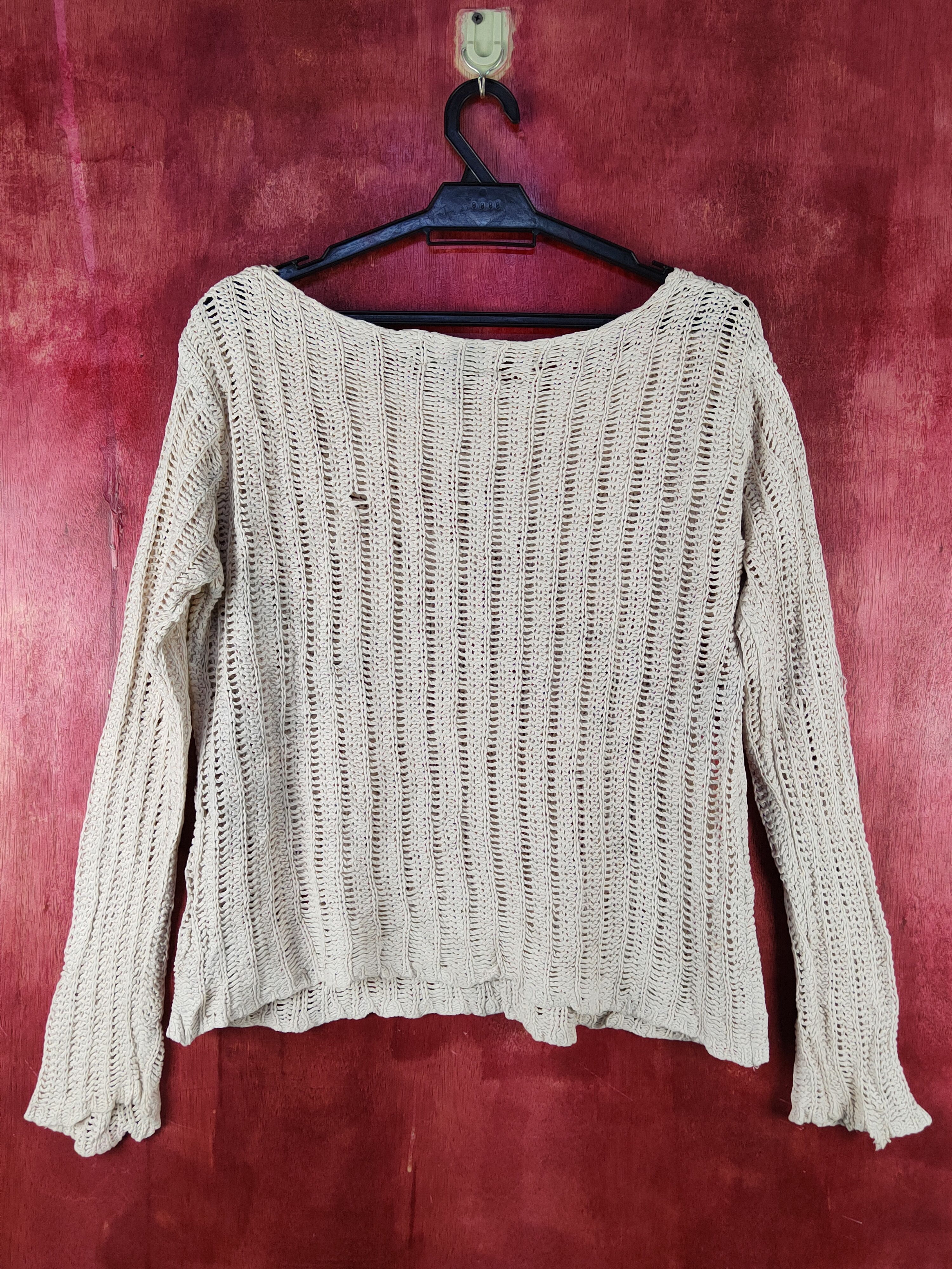Japanese Brand Pingpong Beige Crochet Meshnet Knitwear Sweatshirt #S1013 Size M / US 6-8 / IT 42-44 - 5 Thumbnail