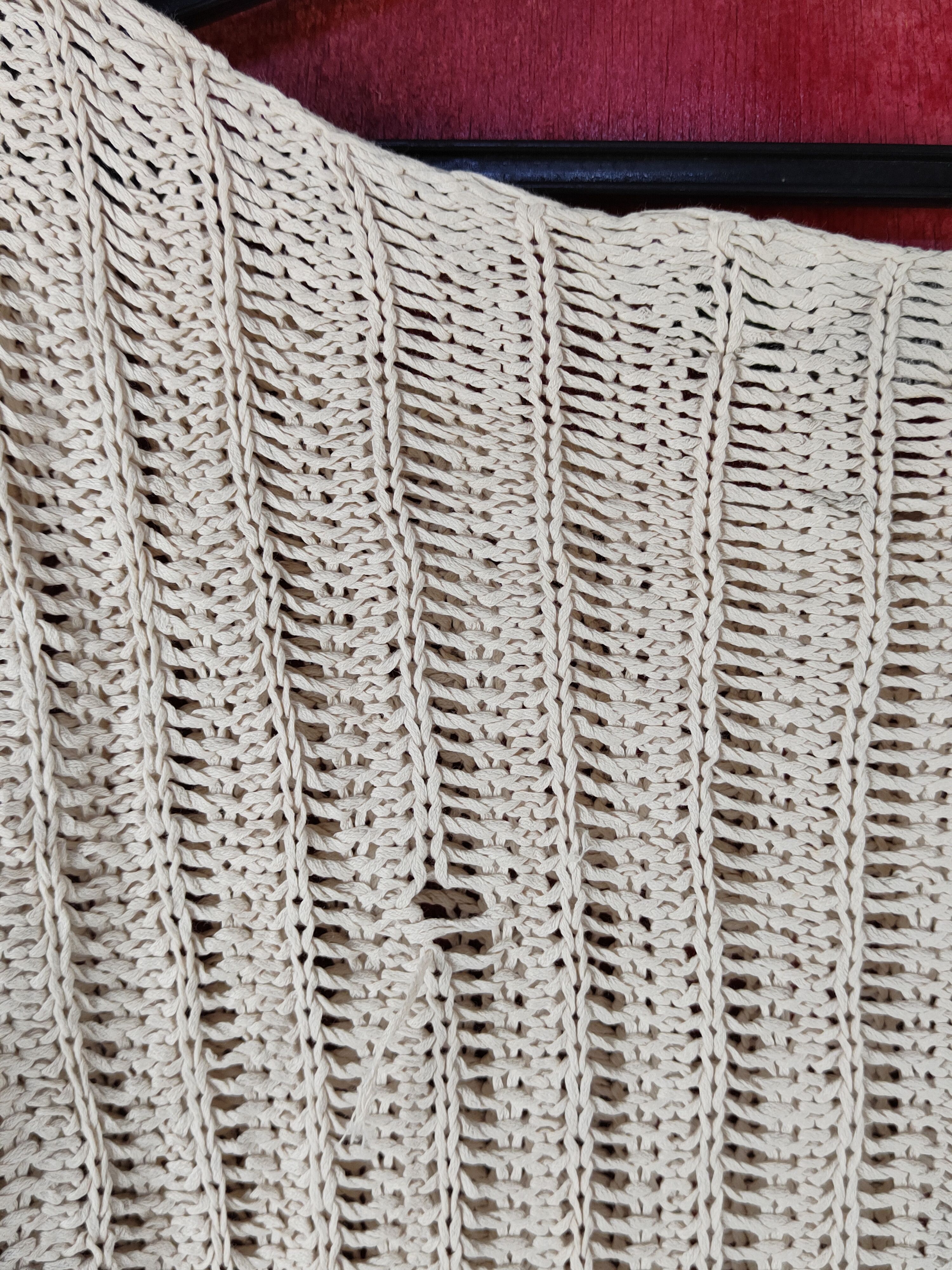 Japanese Brand Pingpong Beige Crochet Meshnet Knitwear Sweatshirt #S1013 Size M / US 6-8 / IT 42-44 - 6 Thumbnail