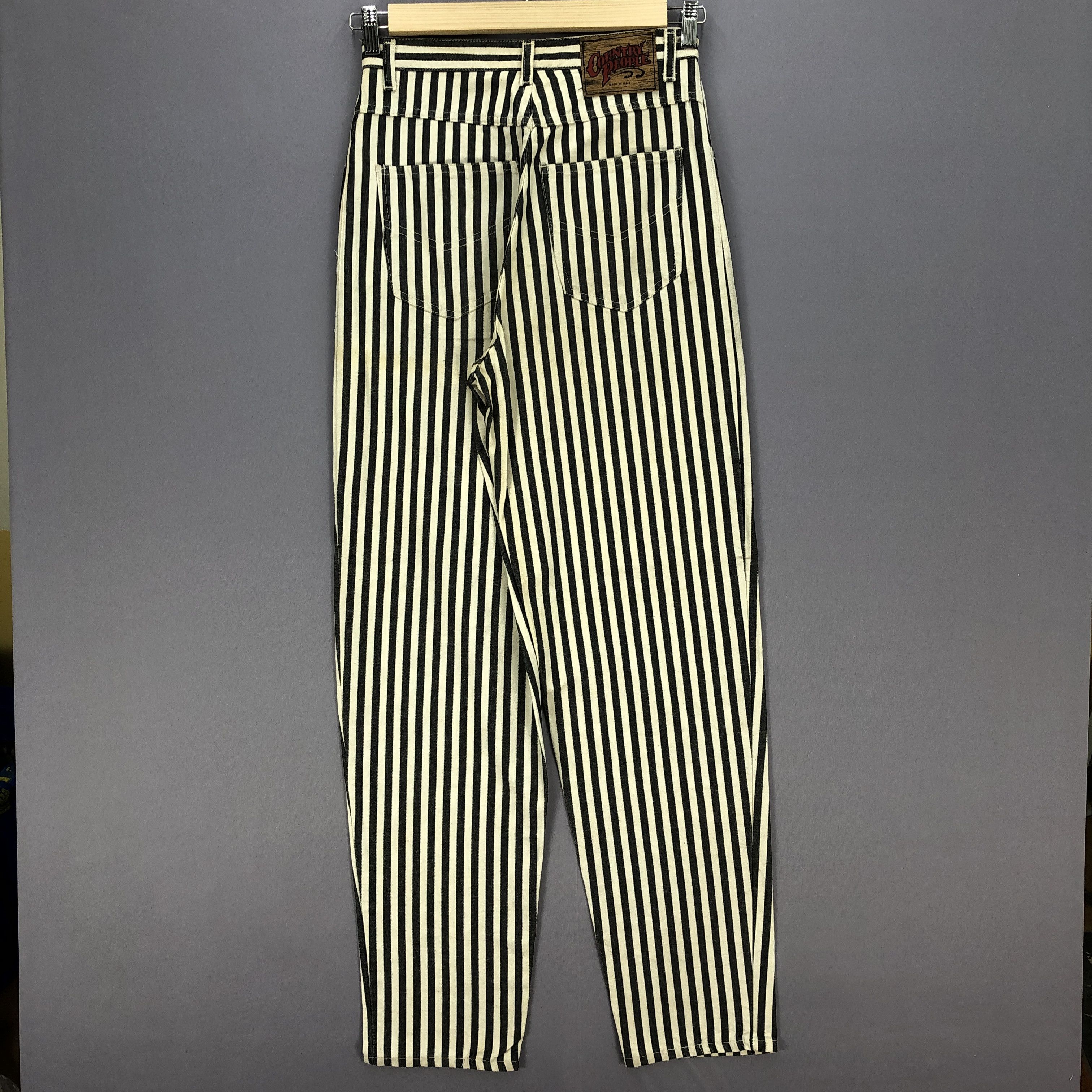Vintage Vintage Country People Jeans Stripe Prison Denim Pants Size 28" / US 6 / IT 42 - 2 Thumbnail