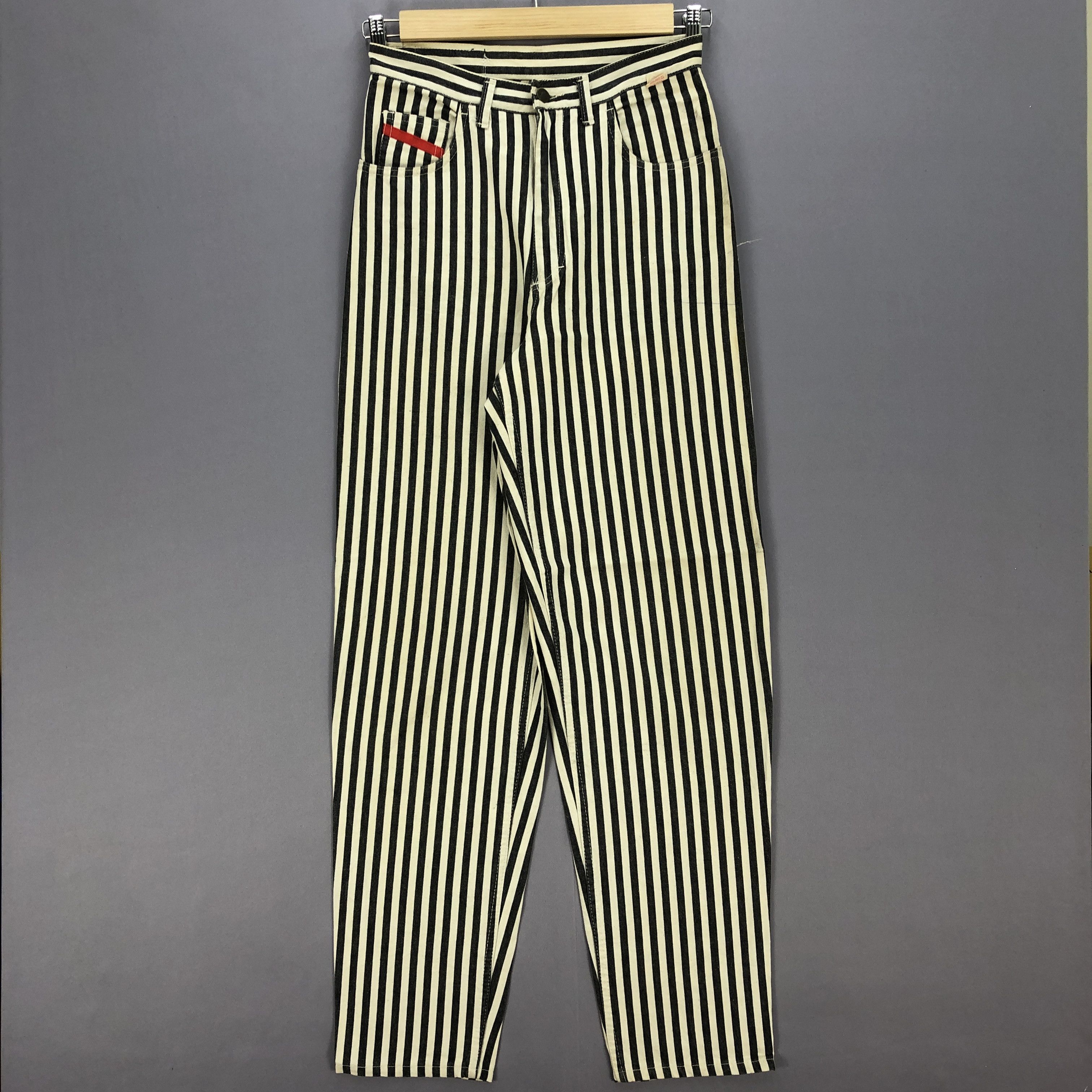 Vintage Vintage Country People Jeans Stripe Prison Denim Pants Size 28" / US 6 / IT 42 - 1 Thumbnail