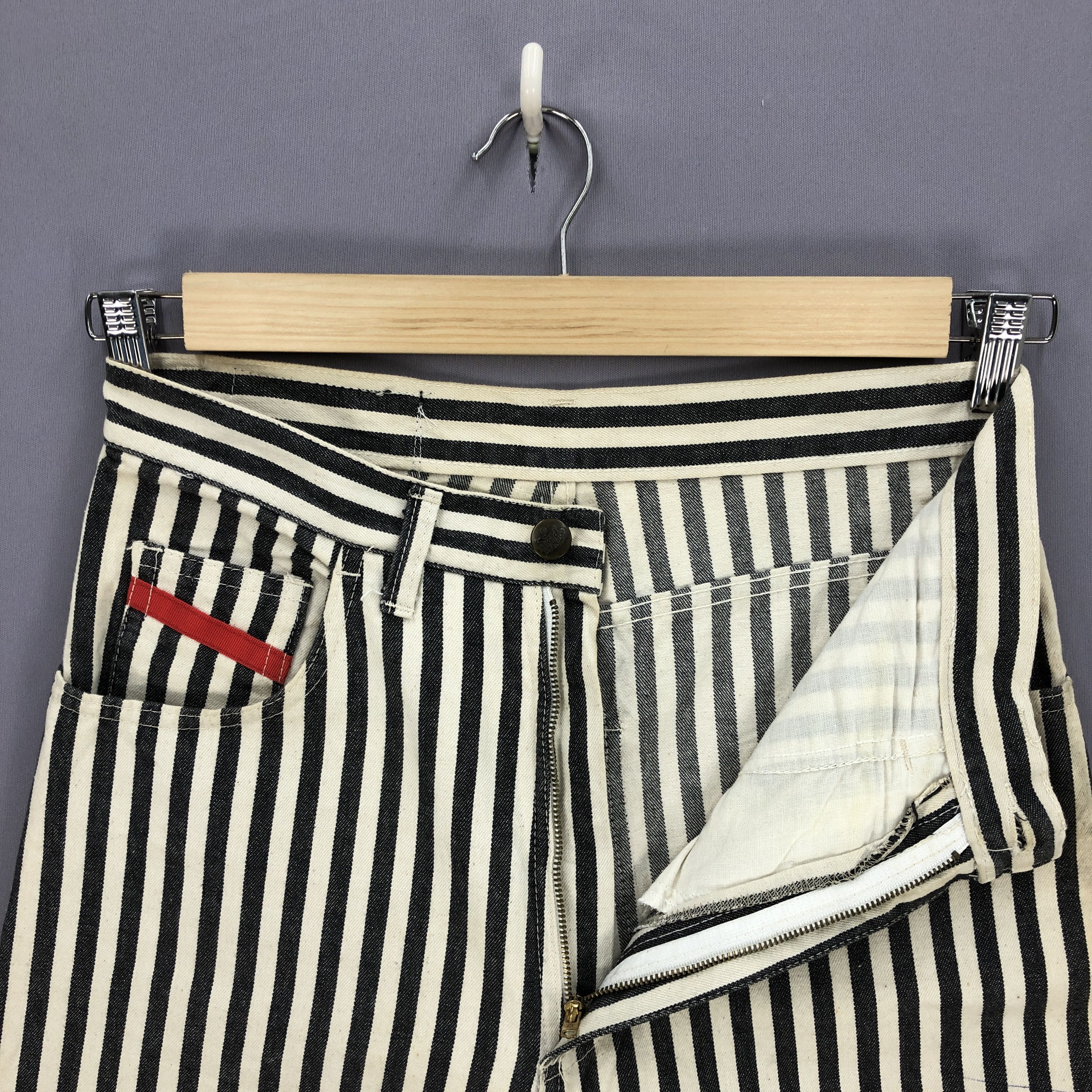 Vintage Vintage Country People Jeans Stripe Prison Denim Pants Size 28" / US 6 / IT 42 - 6 Thumbnail