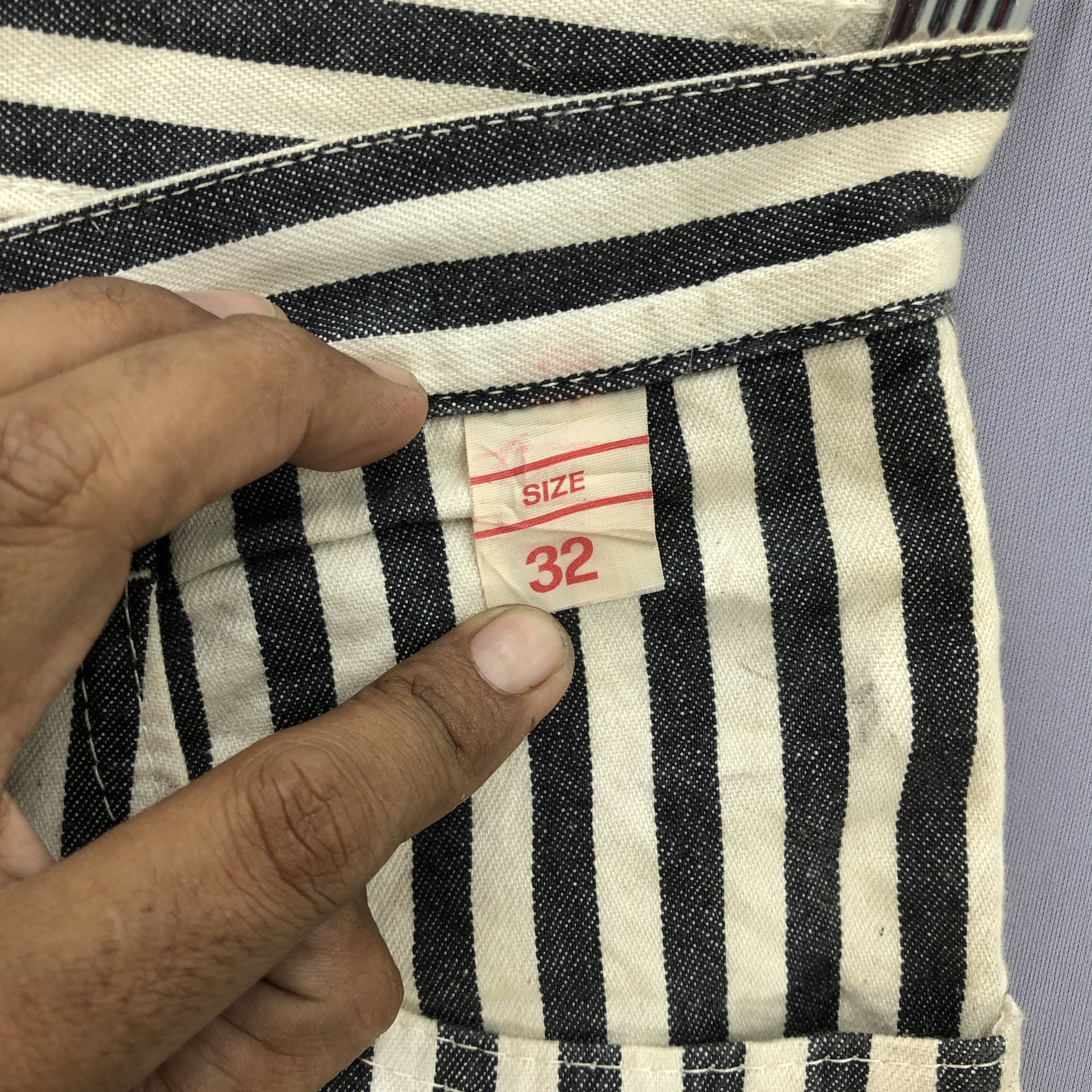 Vintage Vintage Country People Jeans Stripe Prison Denim Pants Size 28" / US 6 / IT 42 - 8 Thumbnail