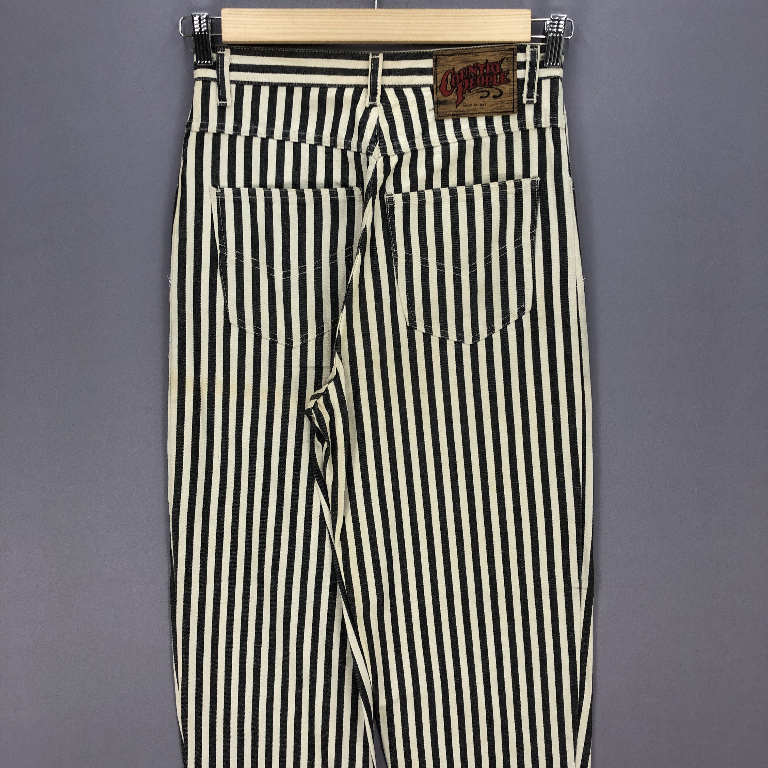 Vintage Vintage Country People Jeans Stripe Prison Denim Pants Size 28" / US 6 / IT 42 - 4 Thumbnail
