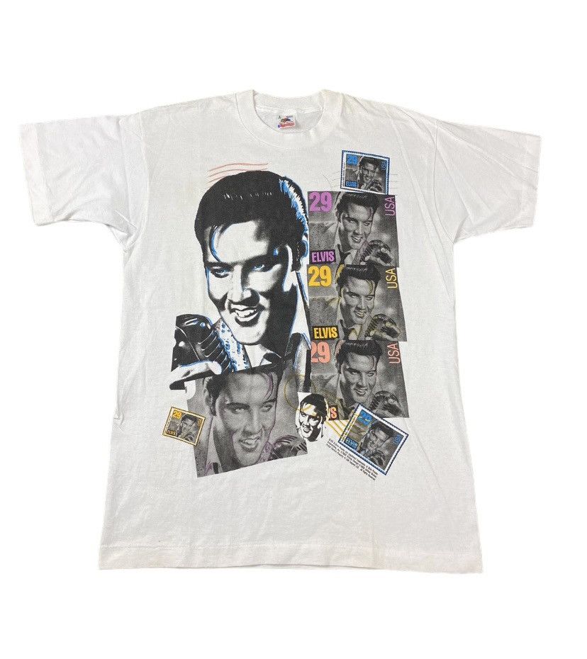 Vintage Vintage 90s Elvis Presley Post Office Stamp T Shirt Size US L / EU 52-54 / 3 - 1 Thumbnail
