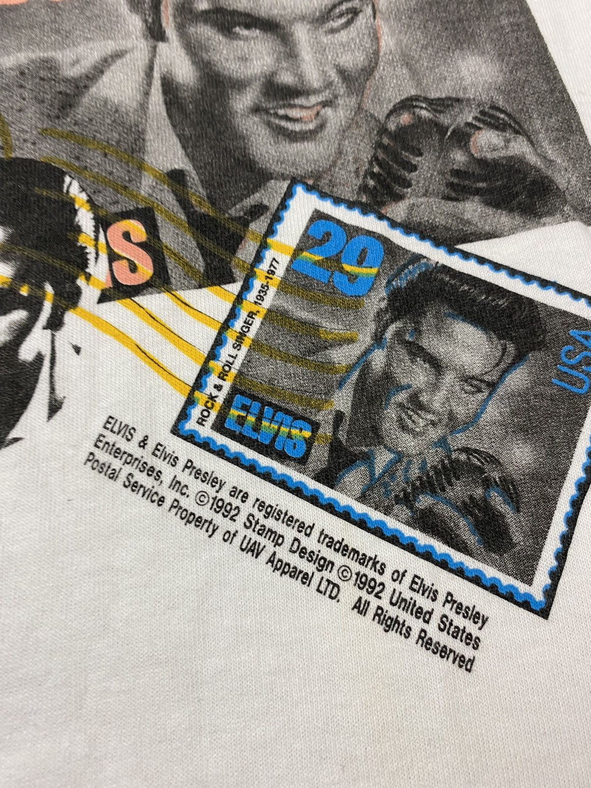 Vintage Vintage 90s Elvis Presley Post Office Stamp T Shirt Size US L / EU 52-54 / 3 - 4 Thumbnail