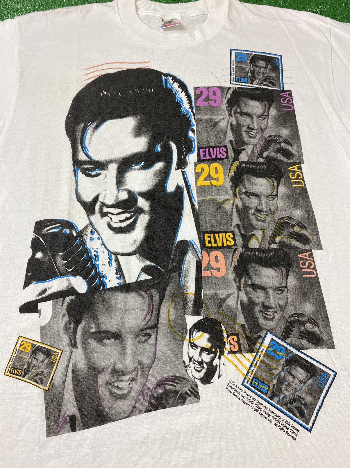 Vintage Vintage 90s Elvis Presley Post Office Stamp T Shirt Size US L / EU 52-54 / 3 - 3 Thumbnail